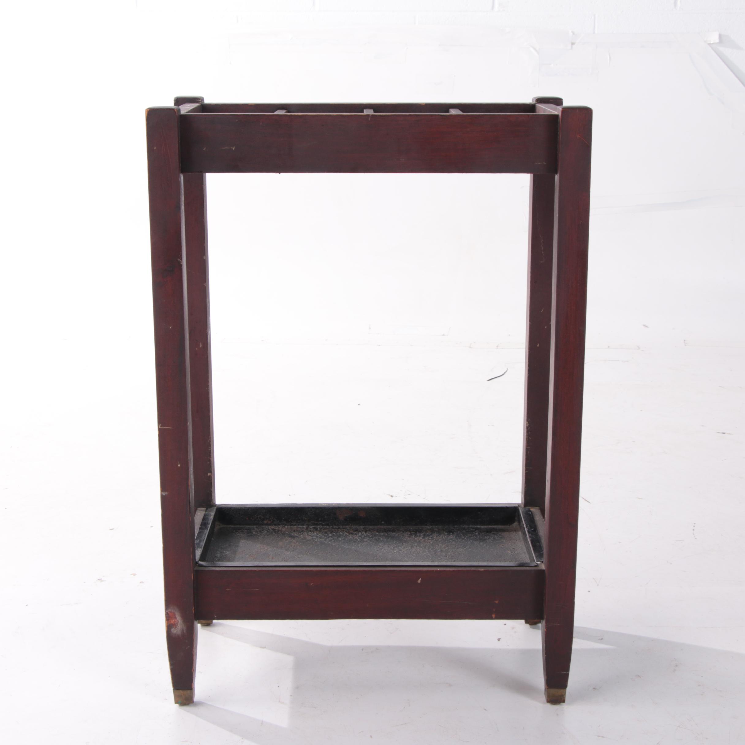 Contemporary Mission Style Painted Wooden Umbrella Stand