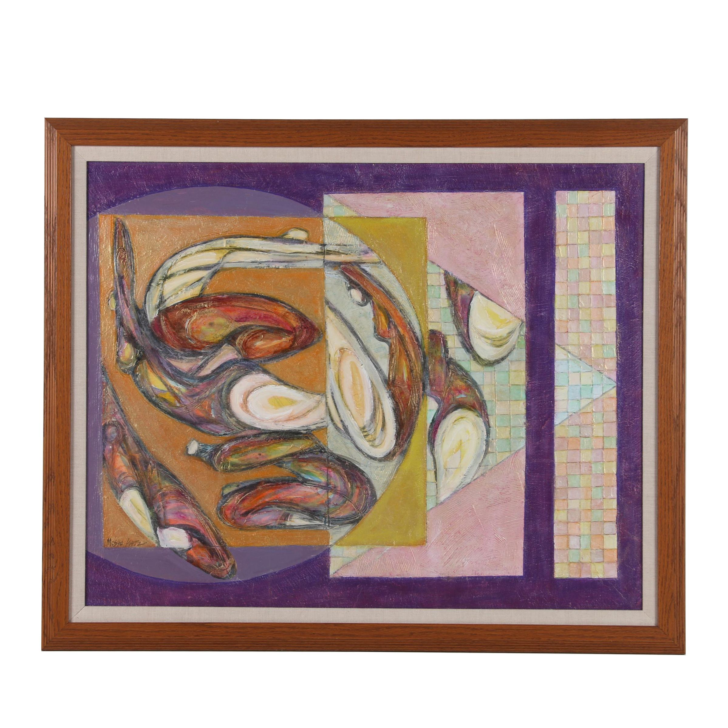 Moshe Katz Abstract Oil Painting