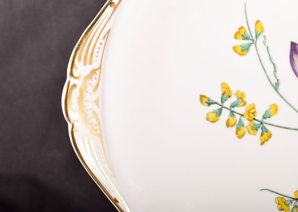 Spode "Stafford Flowers: Iris and Sphaerolobium" Bone China Cake Plates