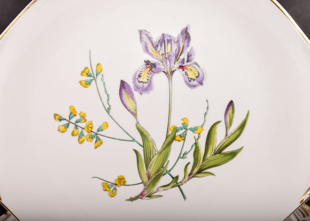 Spode "Stafford Flowers: Iris and Sphaerolobium" Bone China Cake Plates