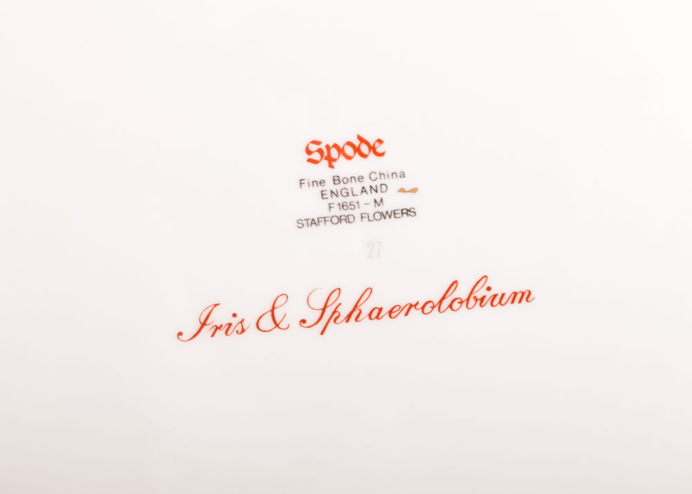 Spode "Stafford Flowers: Iris and Sphaerolobium" Bone China Cake Plates