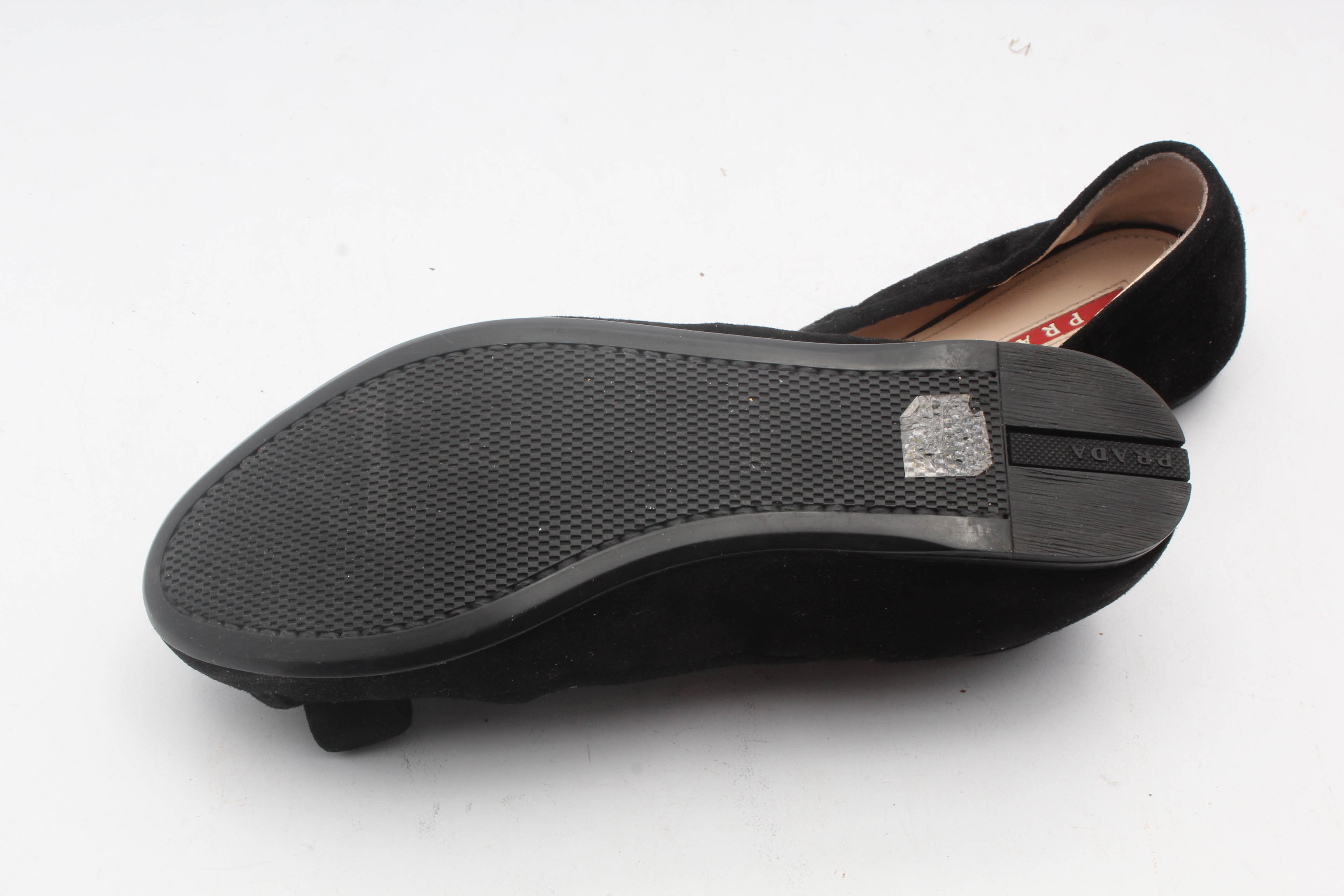 Prada Black Suede Ballet Flats with Bows