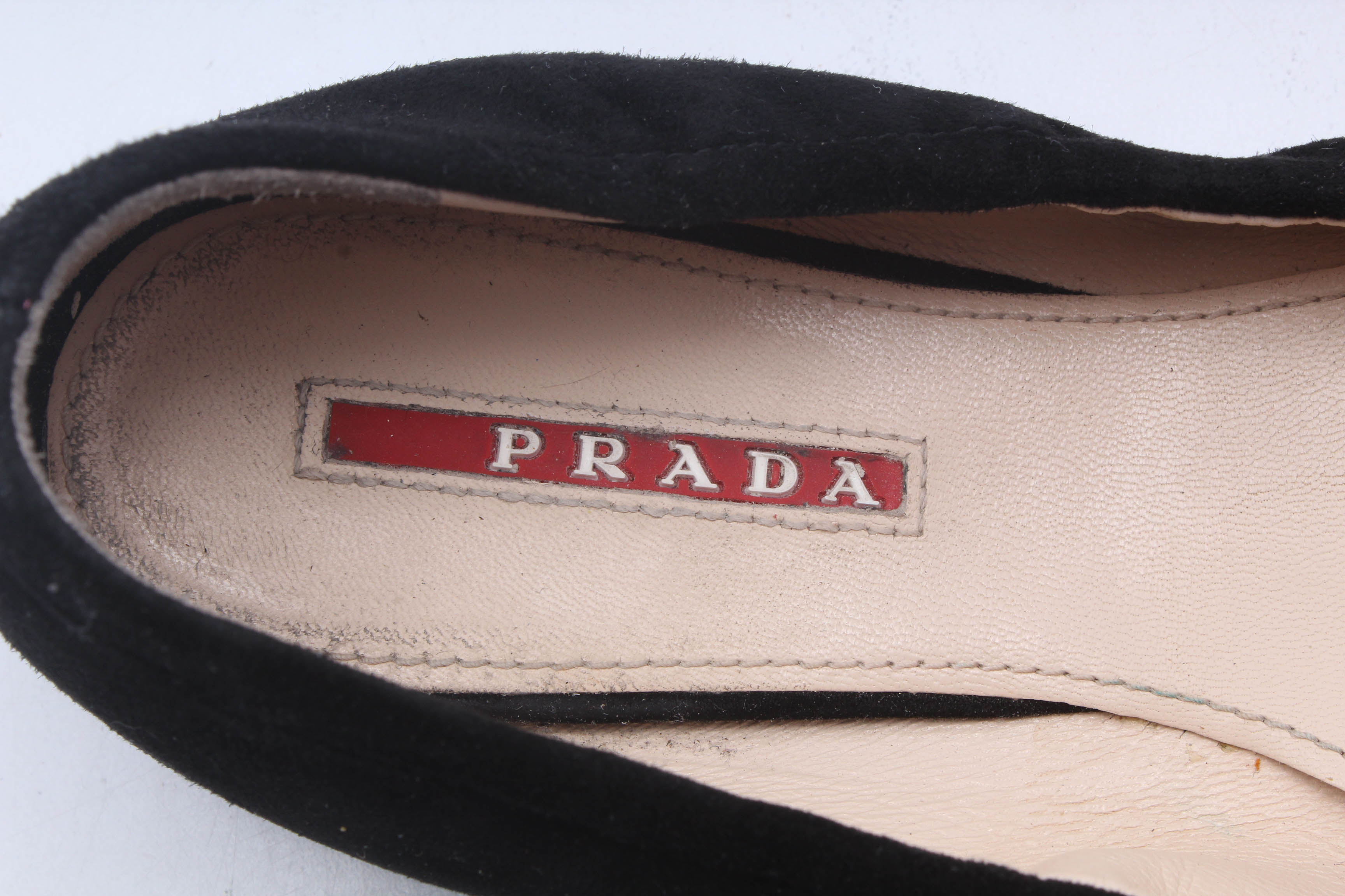 Prada Black Suede Ballet Flats with Bows