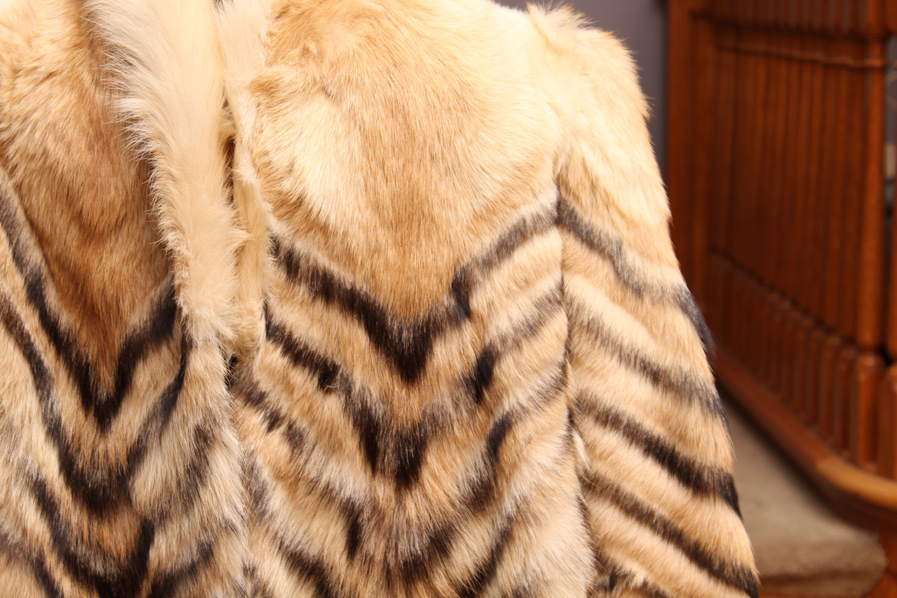 Women's Vintage Dyed Chevron Fur Coat