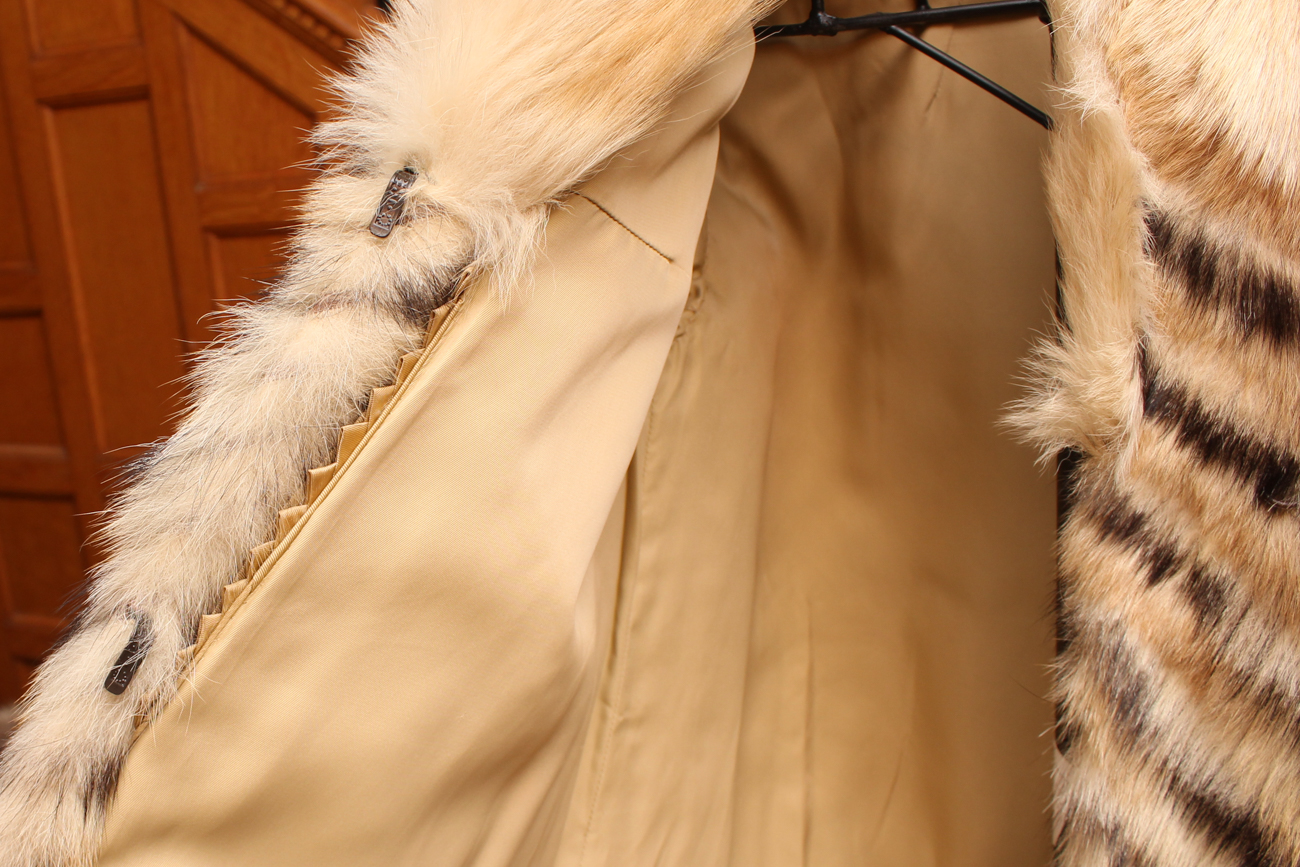 Women's Vintage Dyed Chevron Fur Coat