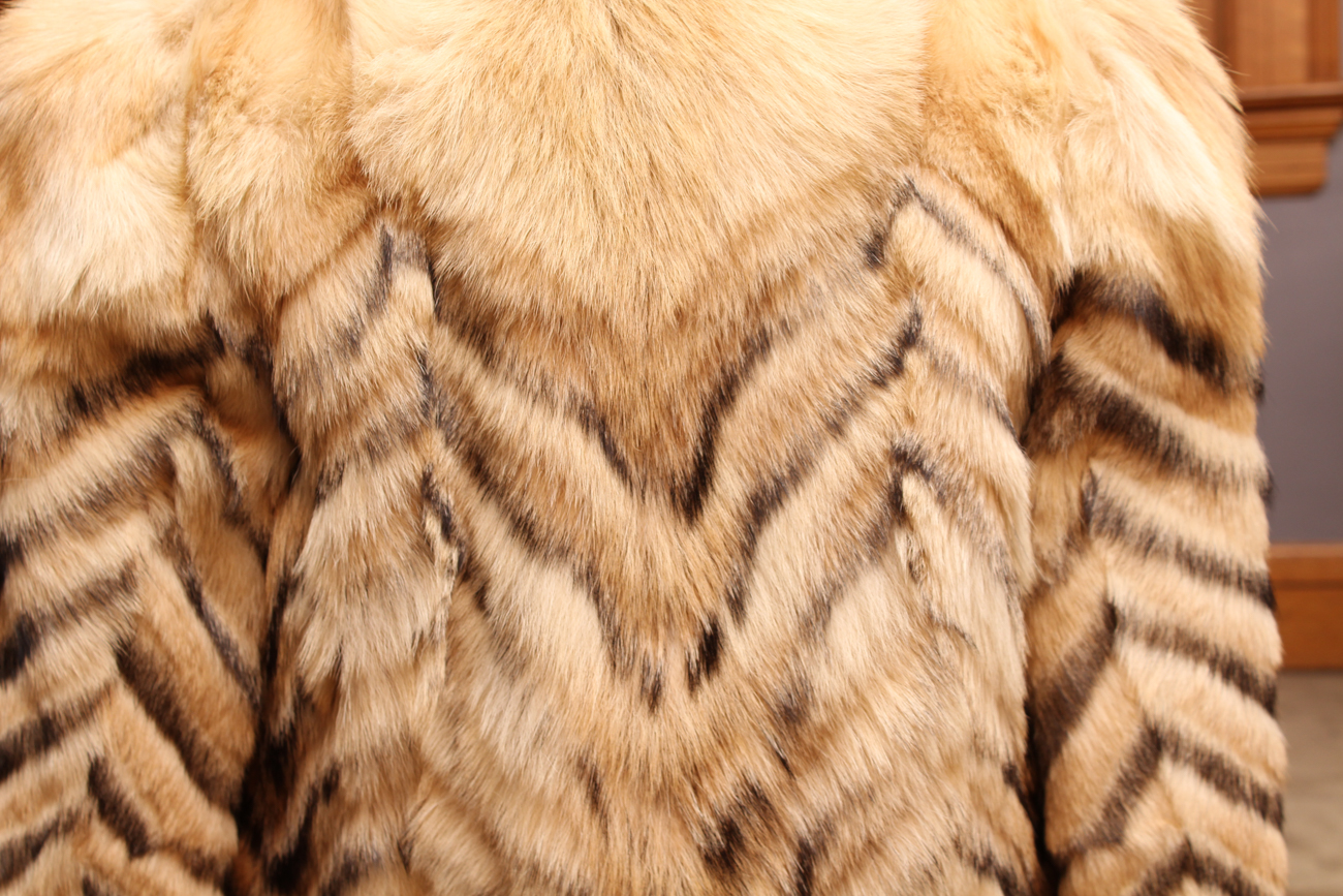 Women's Vintage Dyed Chevron Fur Coat