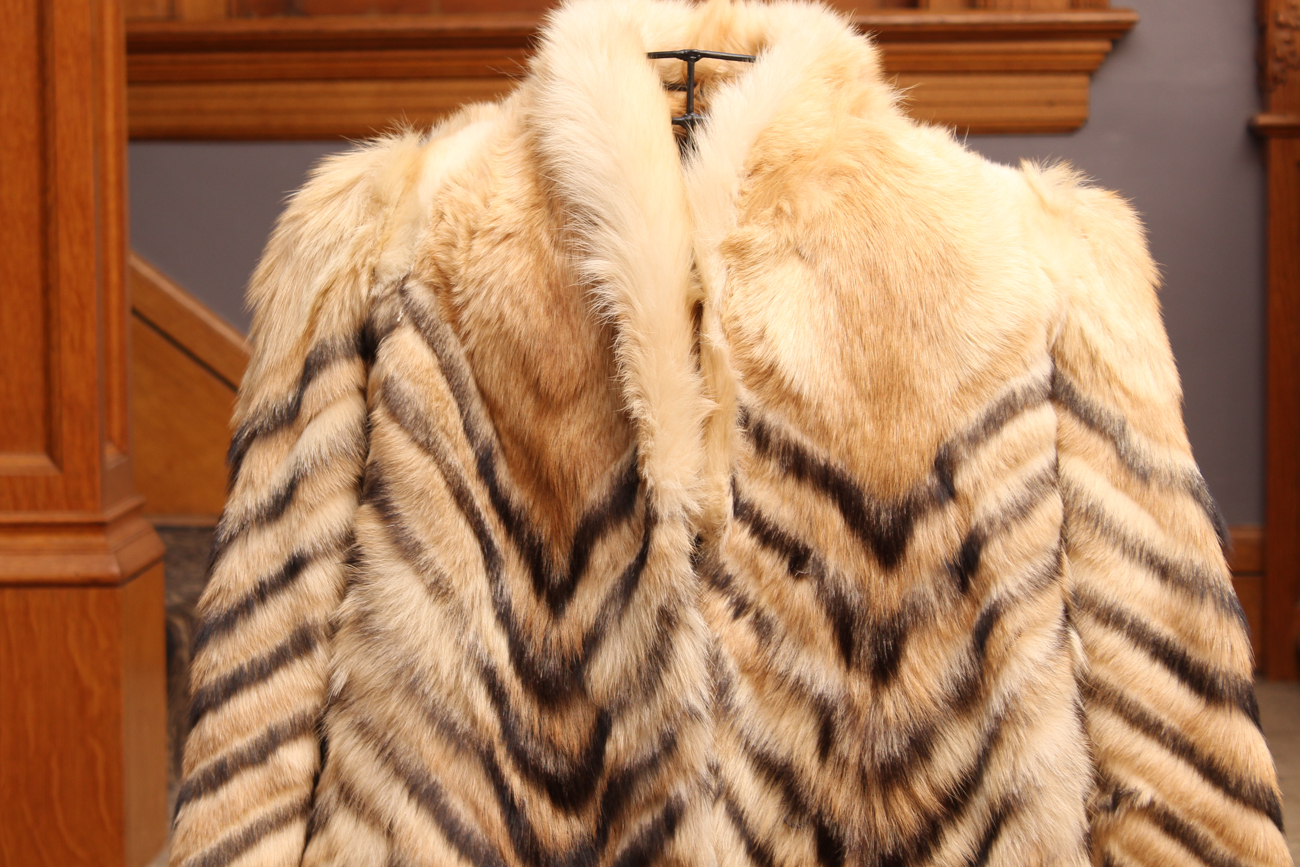 Women's Vintage Dyed Chevron Fur Coat