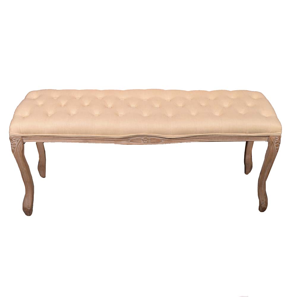 French Provincial Style Upholstered Bench