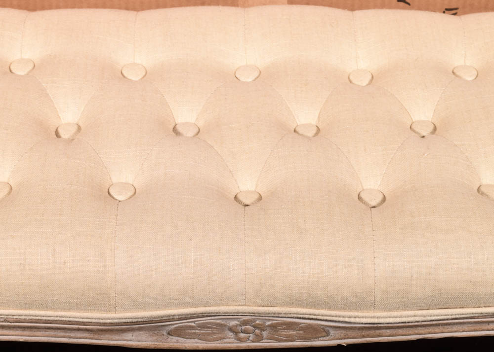 French Provincial Style Upholstered Bench