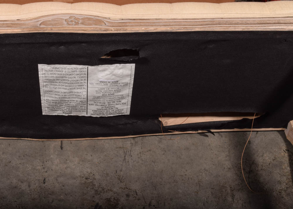 French Provincial Style Upholstered Bench