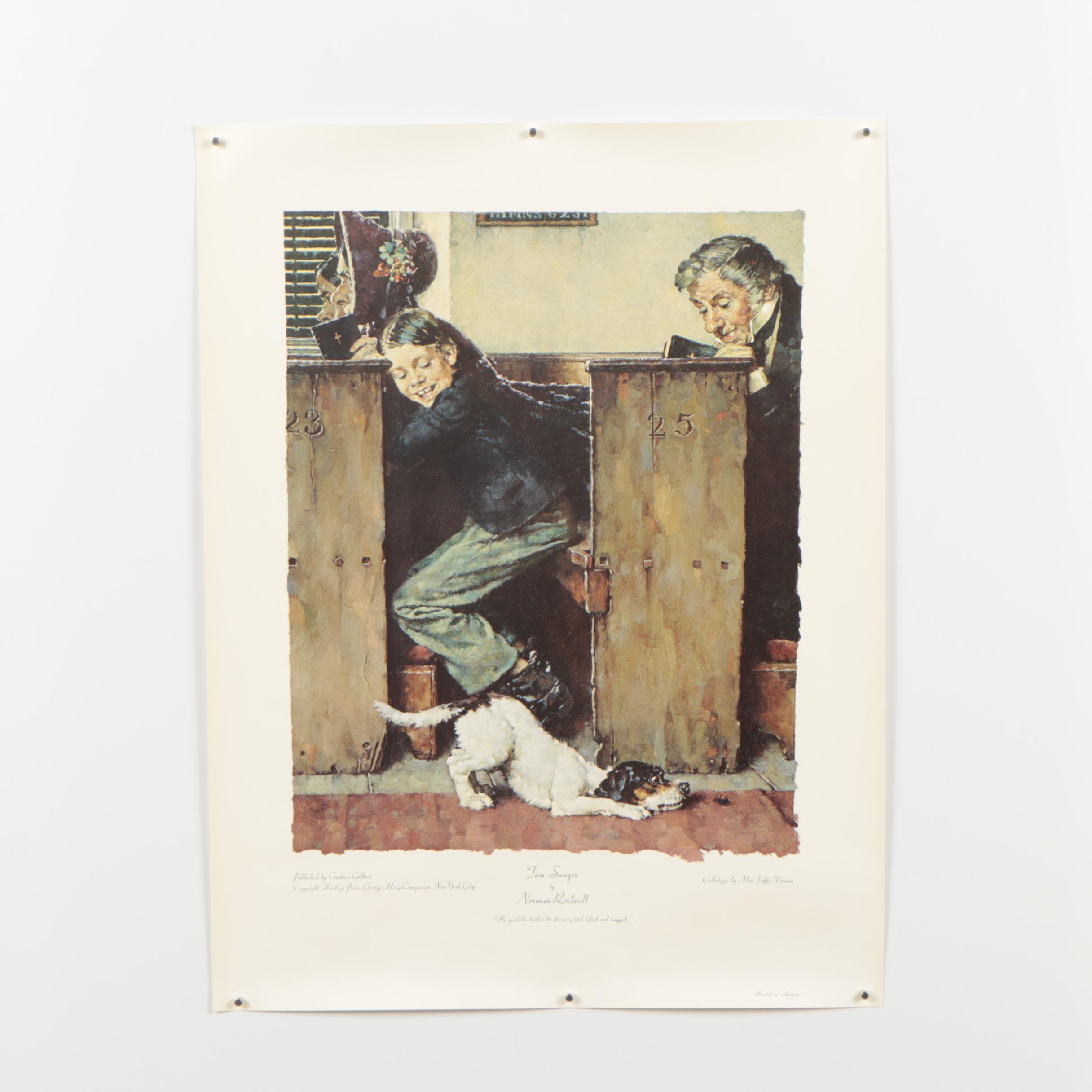 Collotype After Norman Rockwell "Tom Sawyer"