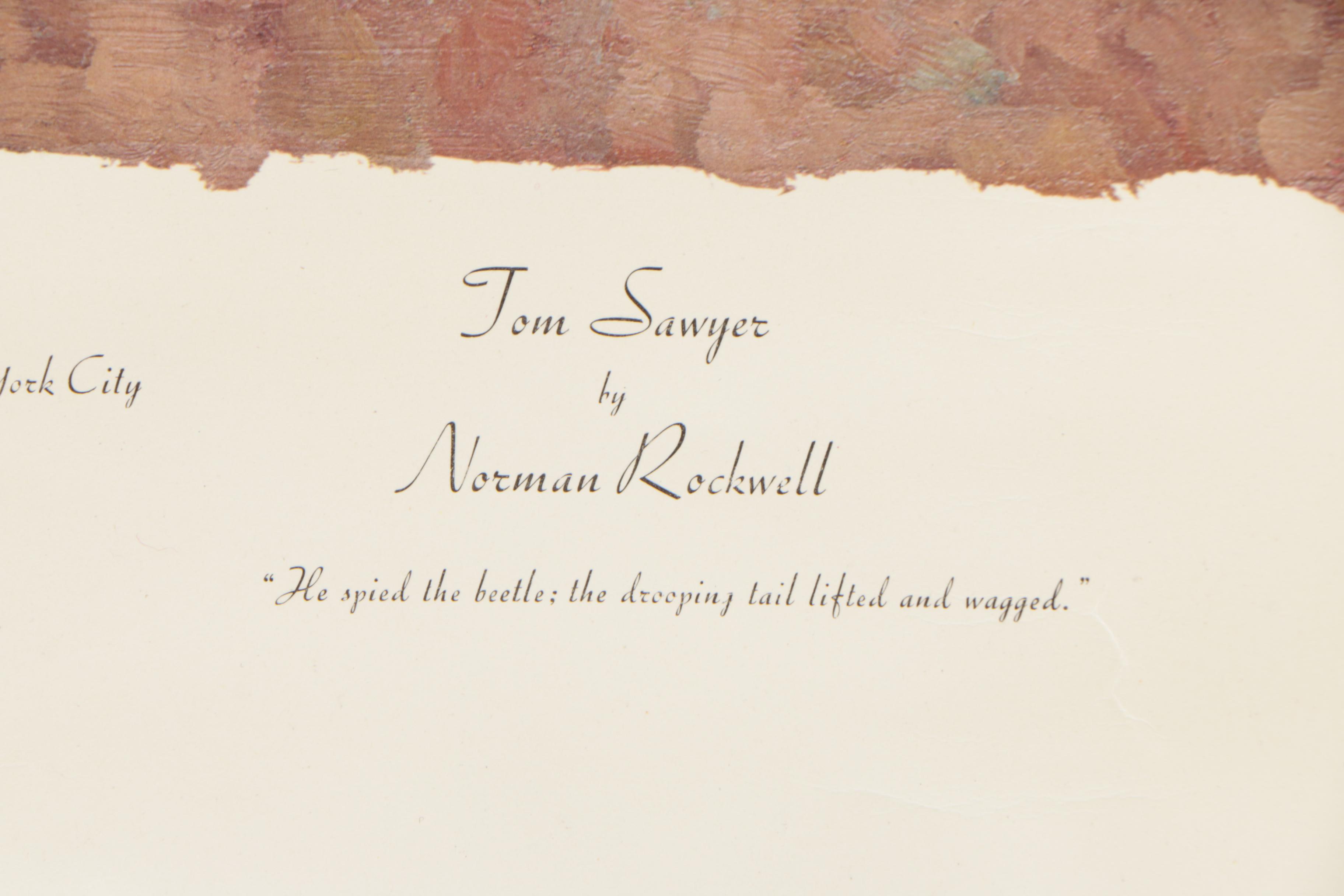 Collotype After Norman Rockwell "Tom Sawyer"