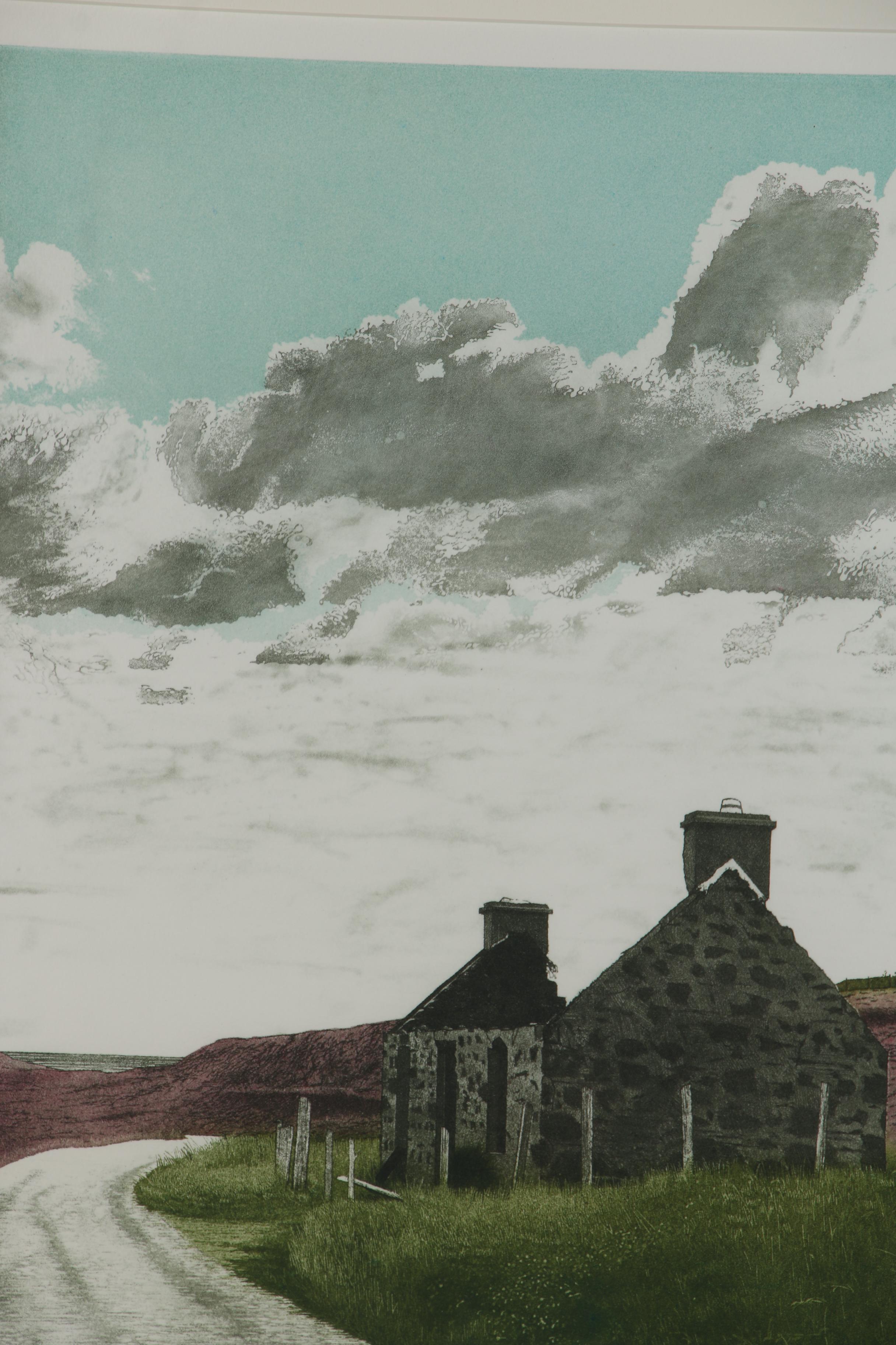 Christopher Penny Etching with Aquatint "Ruined Croft"