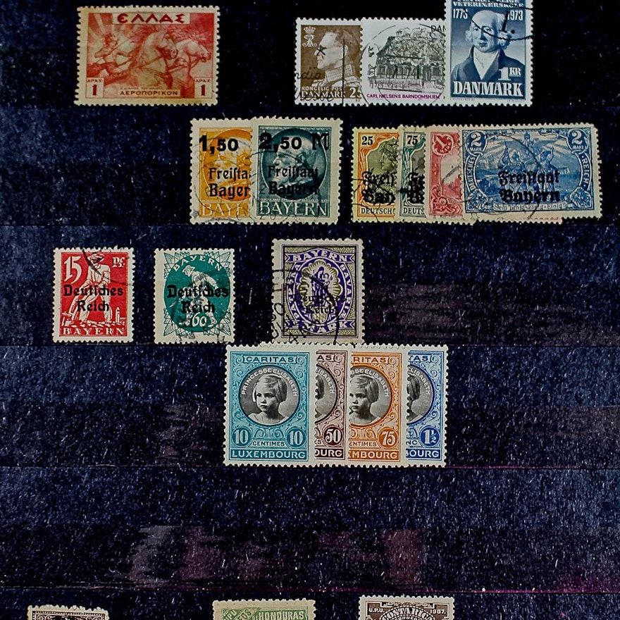 Stamp Dealer's Foreign Postage Stamp Inventory Collection