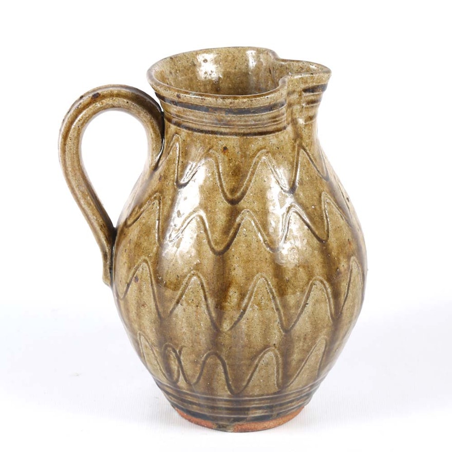 Kim Ellington Wheel Thrown, Wood Fired Stoneware Pitcher