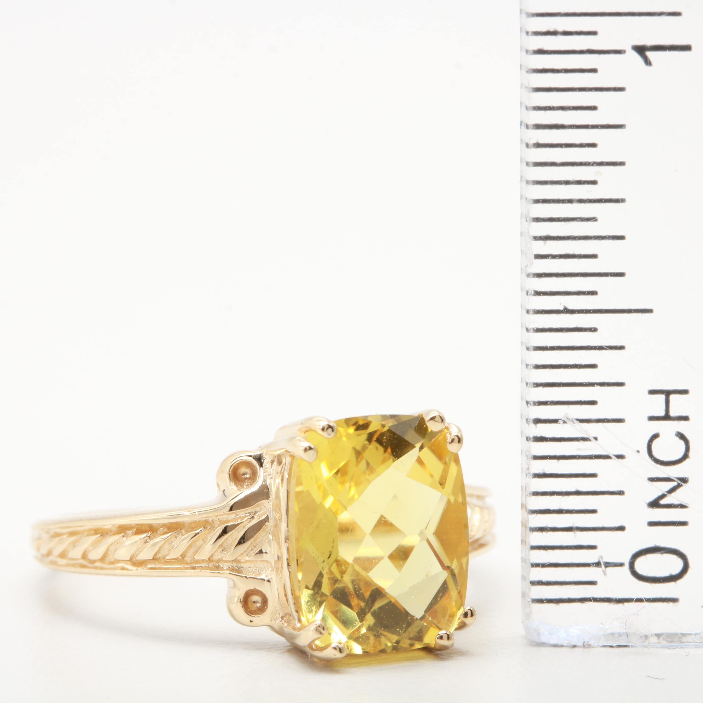 14K Yellow Gold 2.79 CT Heliodor Ring