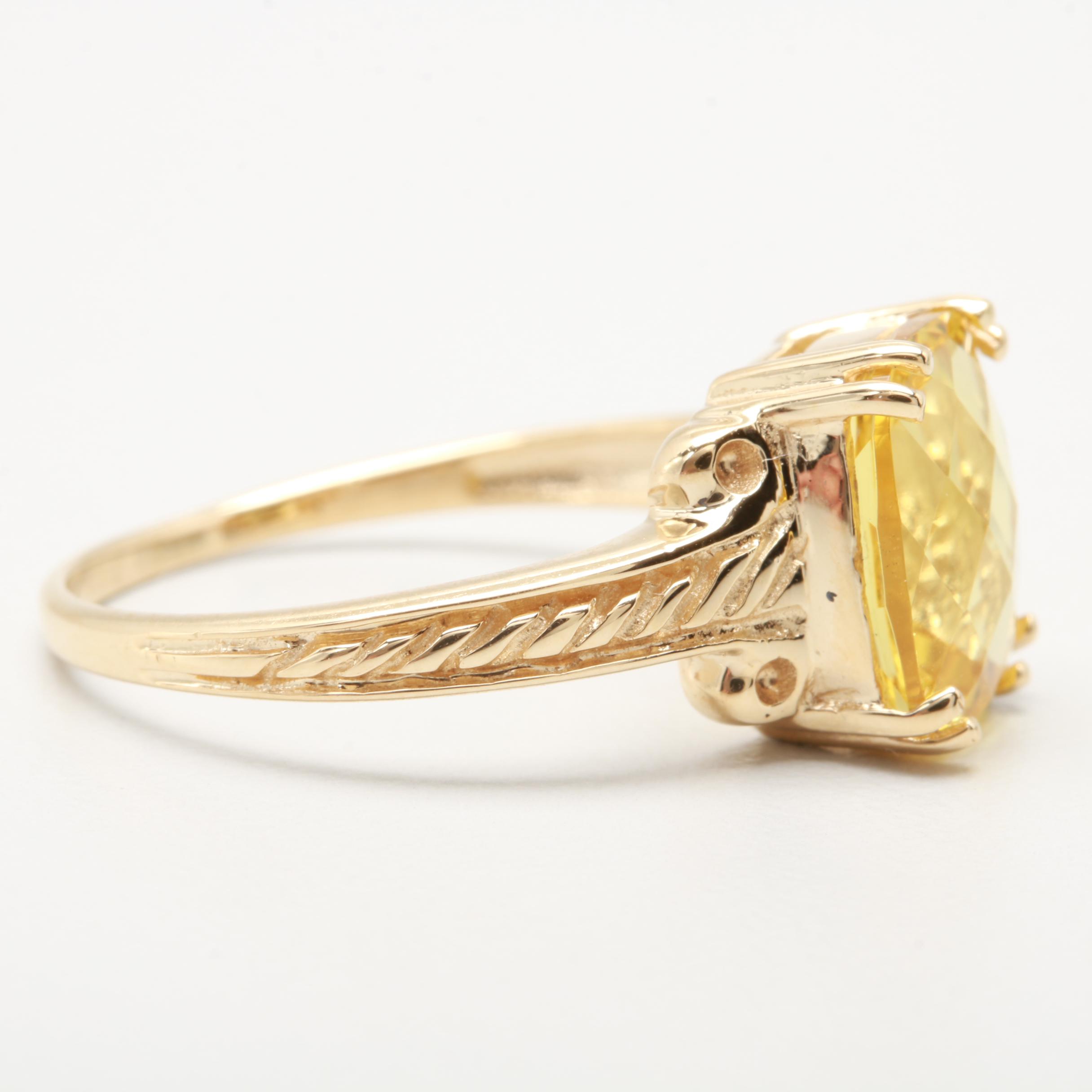 14K Yellow Gold 2.79 CT Heliodor Ring