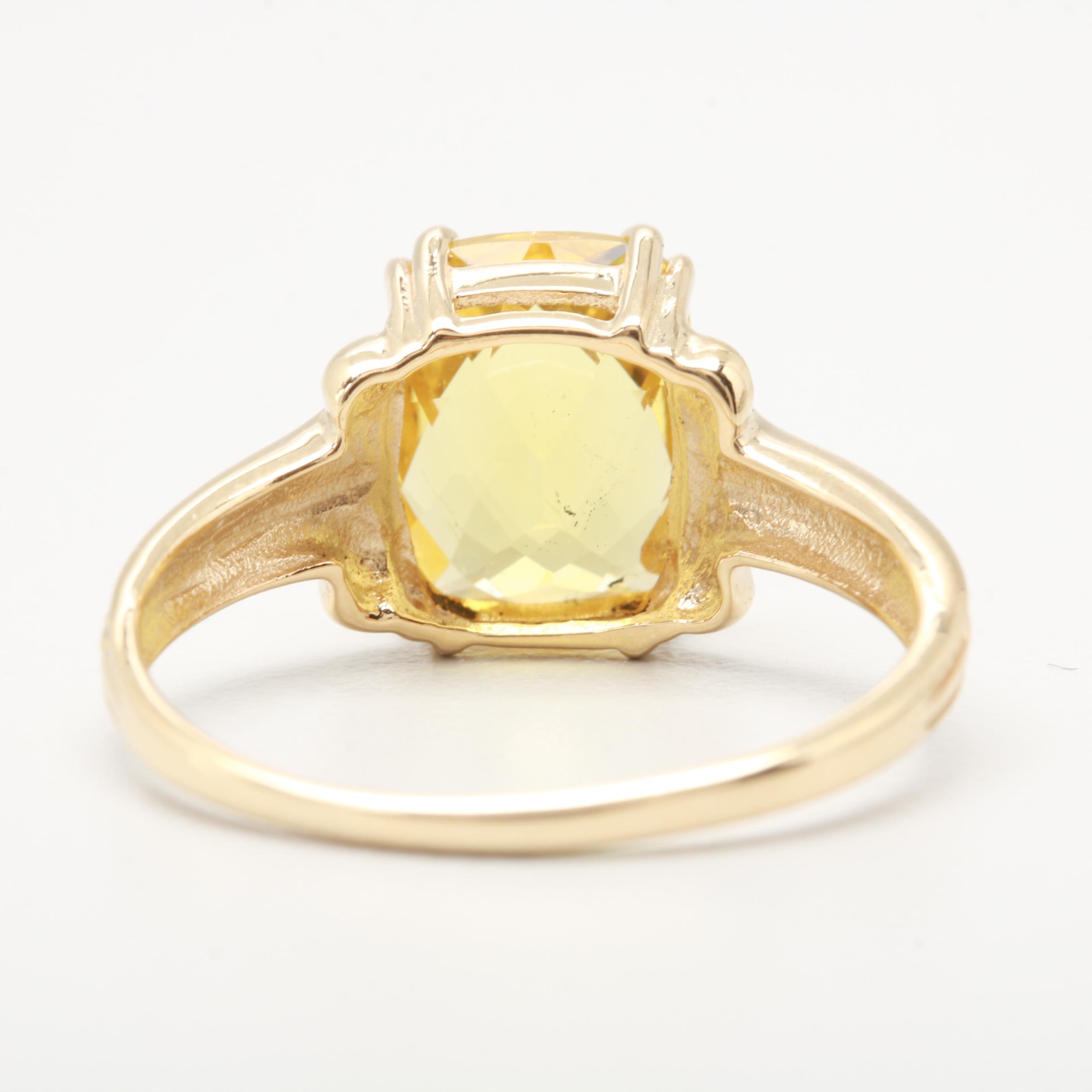 14K Yellow Gold 2.79 CT Heliodor Ring