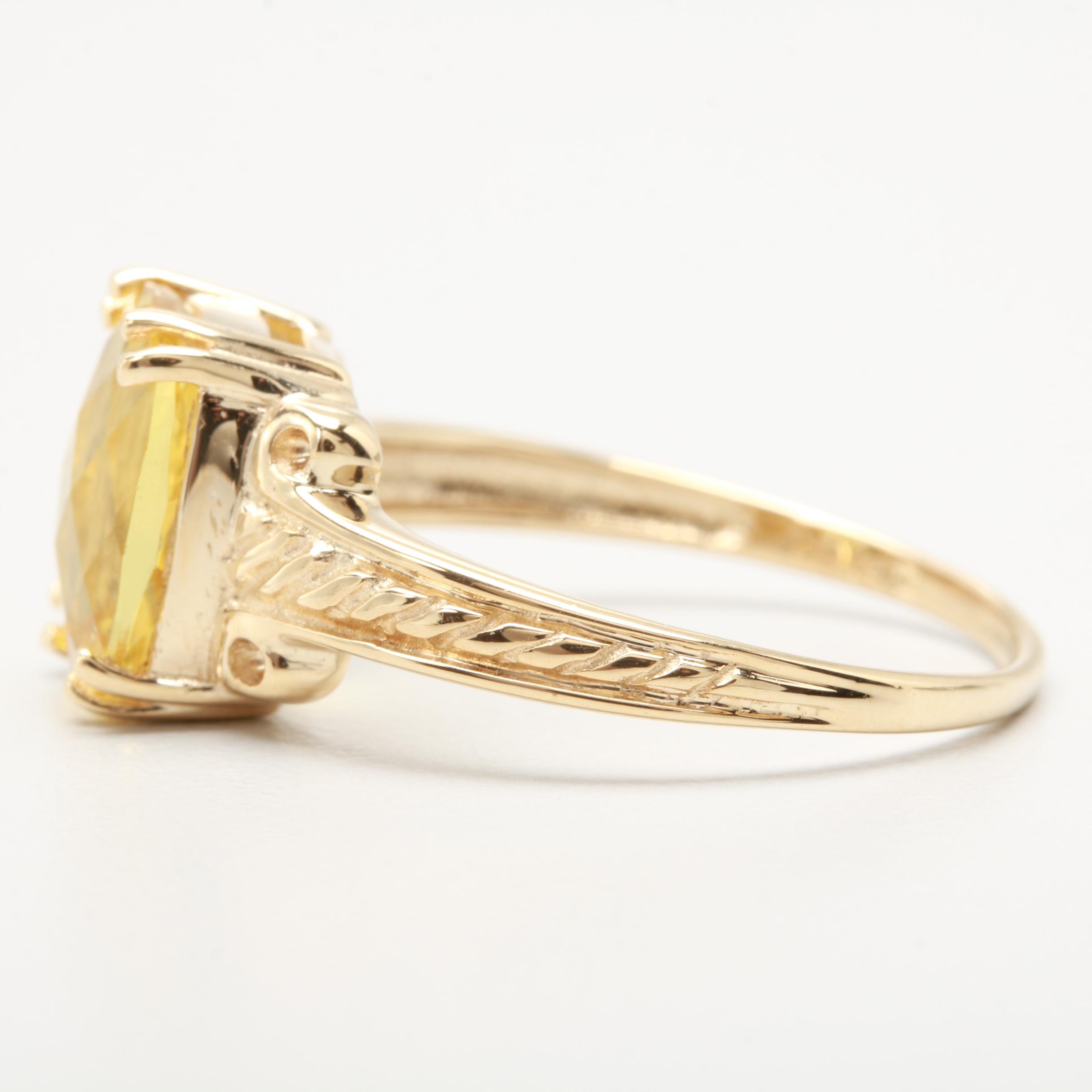14K Yellow Gold 2.79 CT Heliodor Ring