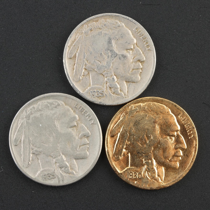 Group of Three Buffalo Nickels