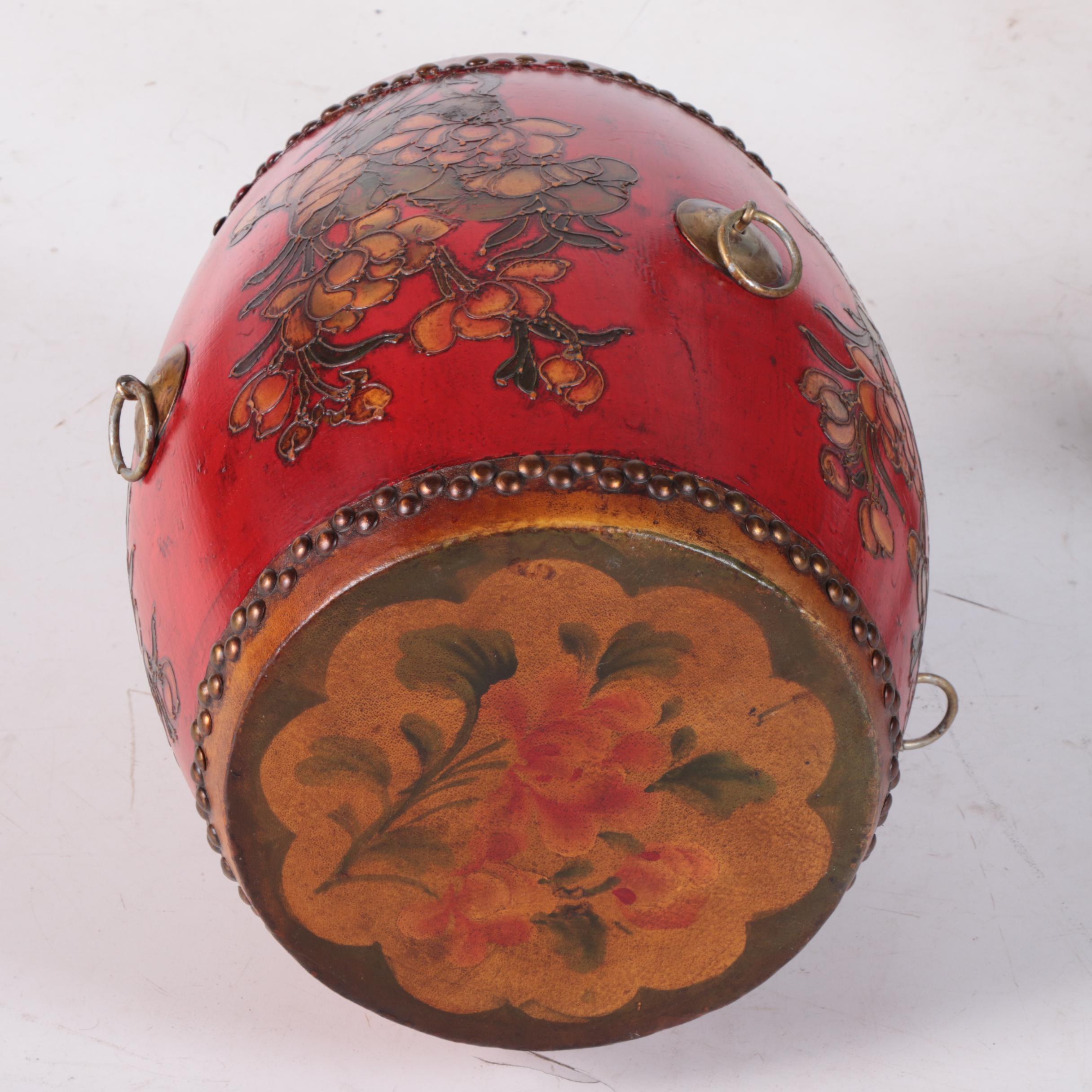 Chinese Tanggu Style Drum with Wooden Stand