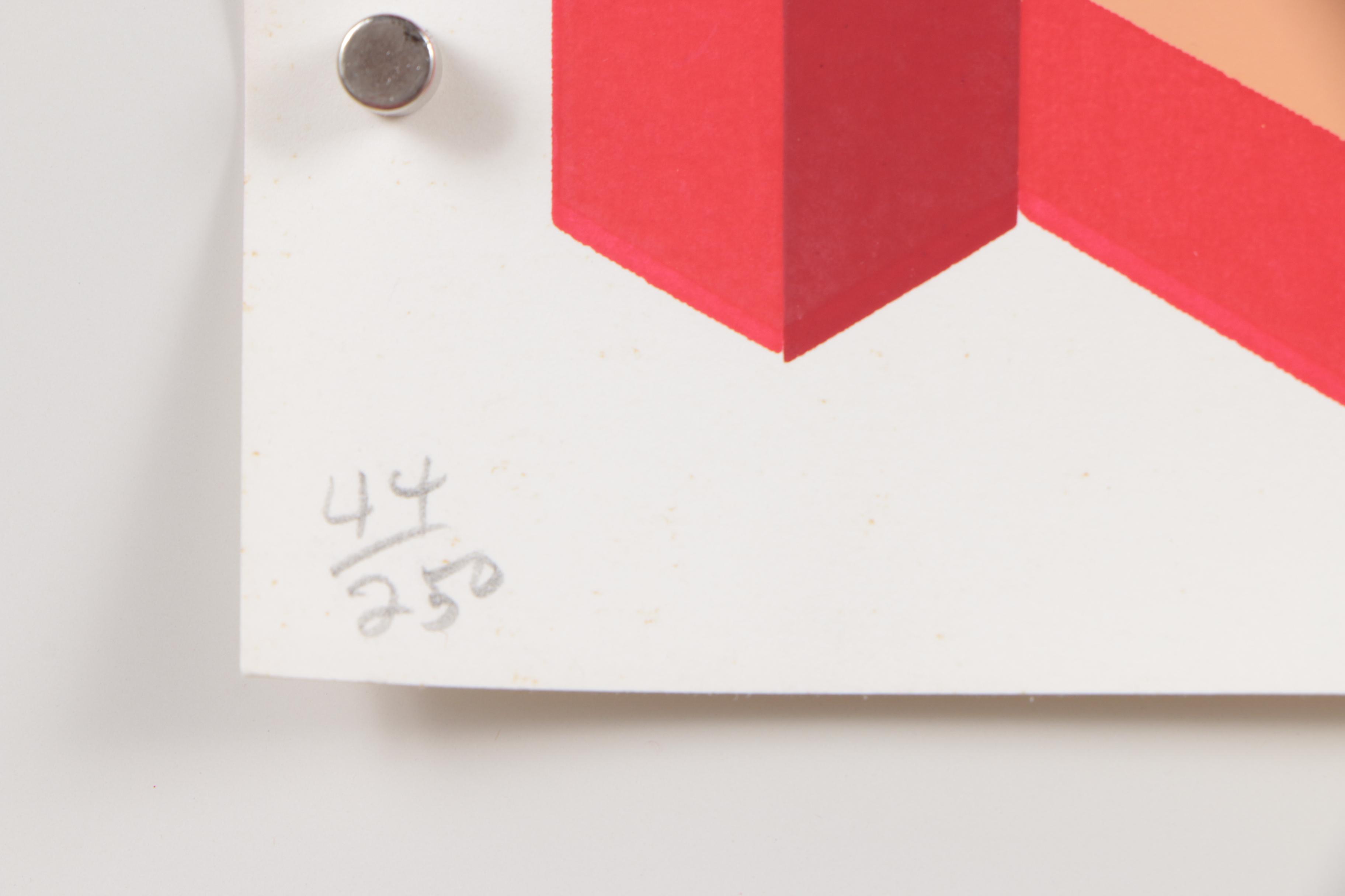 Paul Jablonka Serigraph "Blocks in Red and Tan"