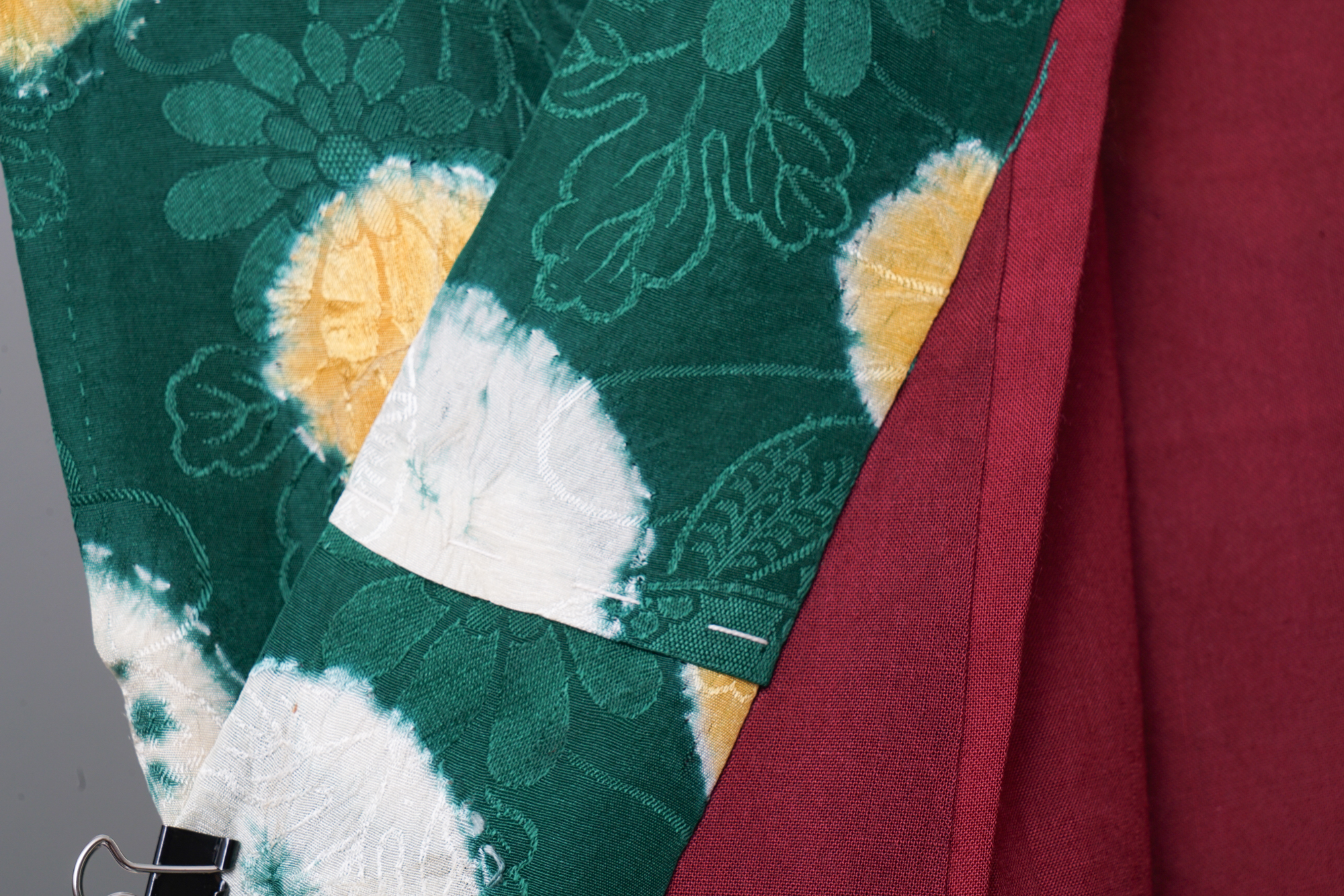 Circa 1900 Antique Handwoven Silk Damask Kimono