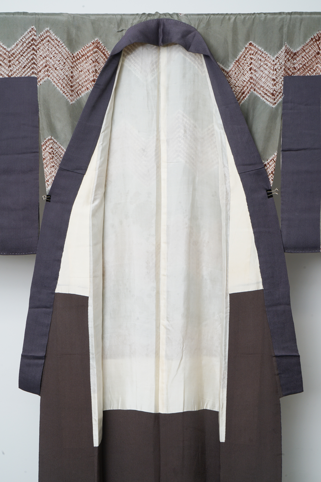 Circa 1870 Patchwork Silk Dounuki Kimono