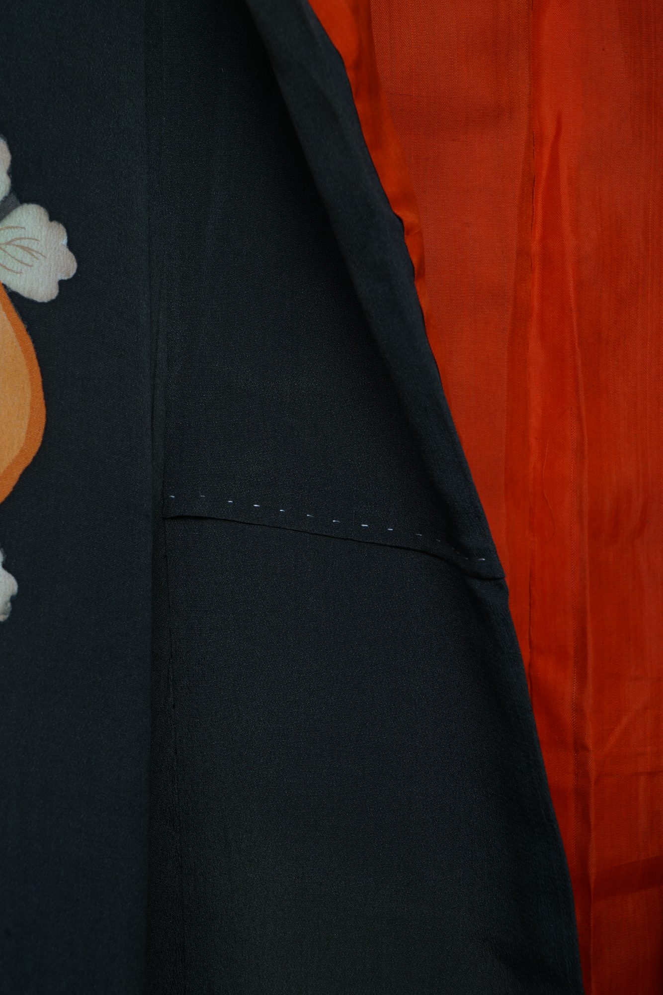 Circa 1880 Antique Handwoven Formal Crested Silk Crepe Furisode Kimono