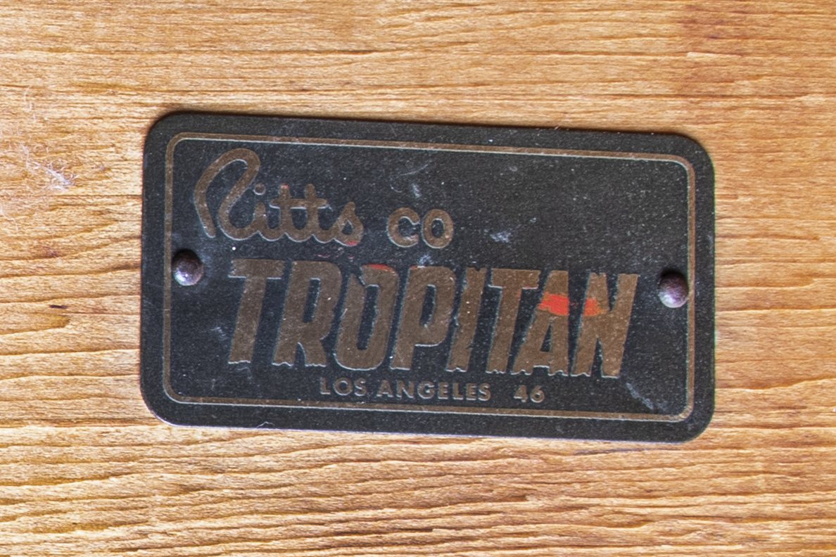 Mid Century Modern Style Teak and Rattan Desk by Tropitan, Mid- 20th Century