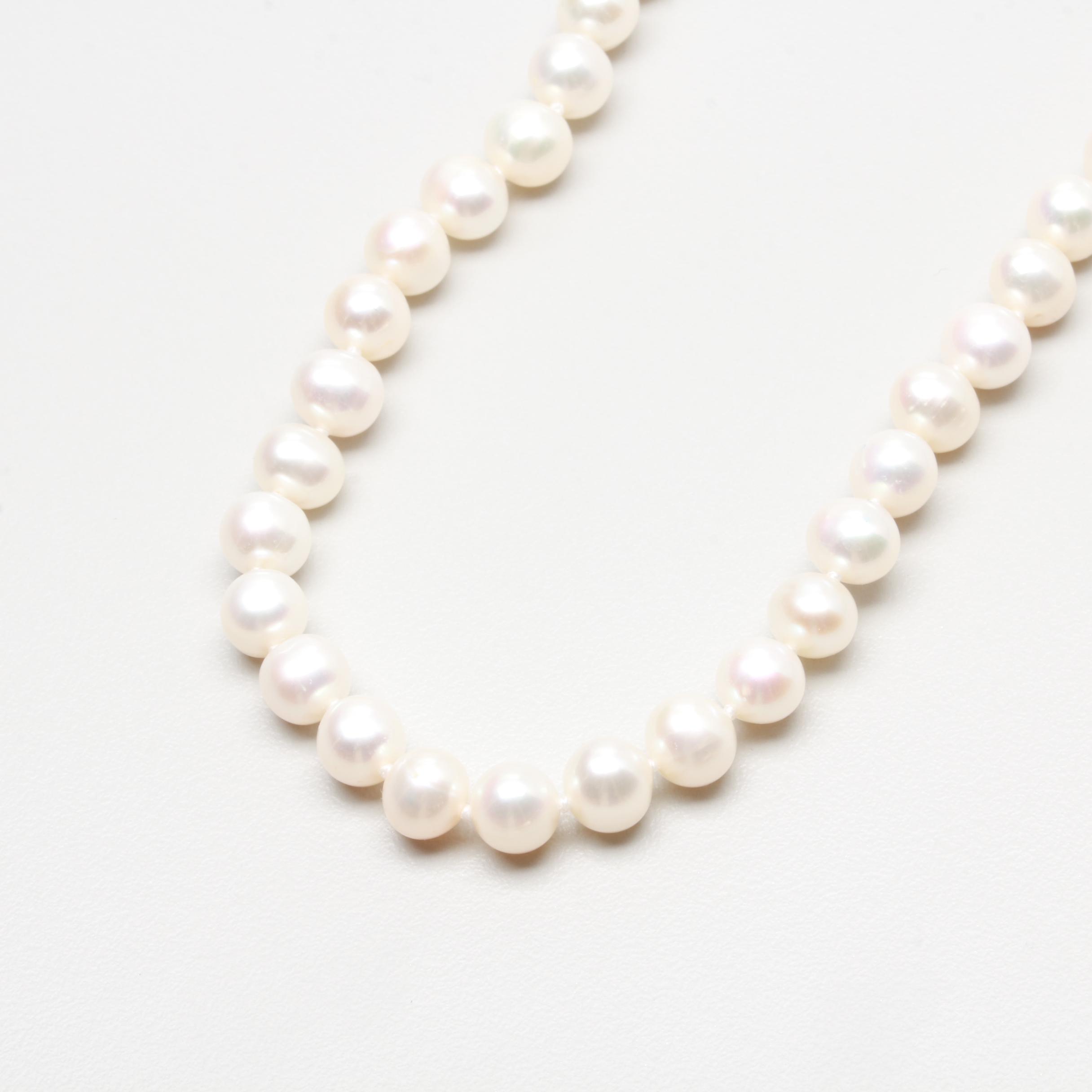 14K Yellow Gold Cultured Pearl Necklace