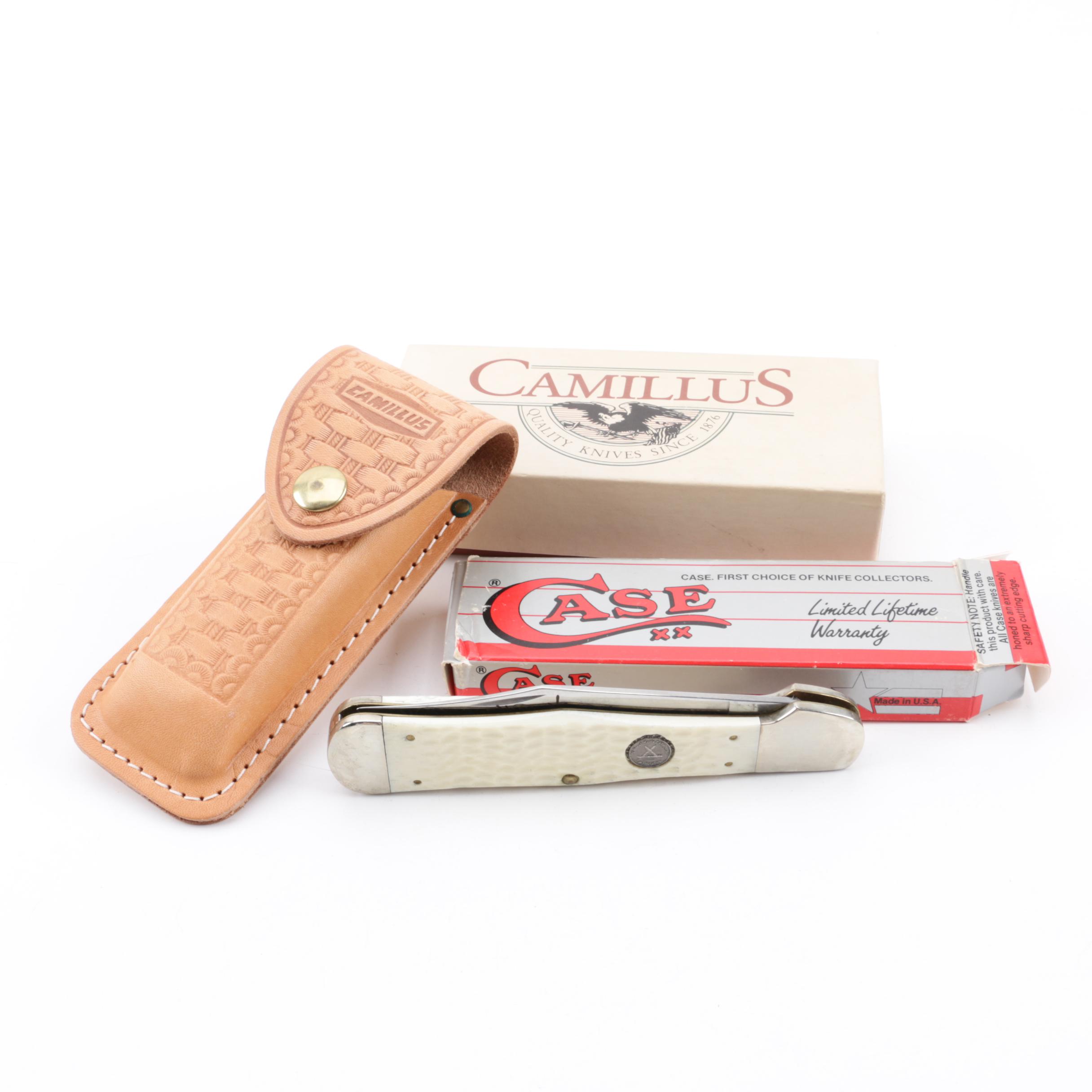 Case Limited Edition NKCA Knife and Camillus Yello-Jaket Knife and Sheath