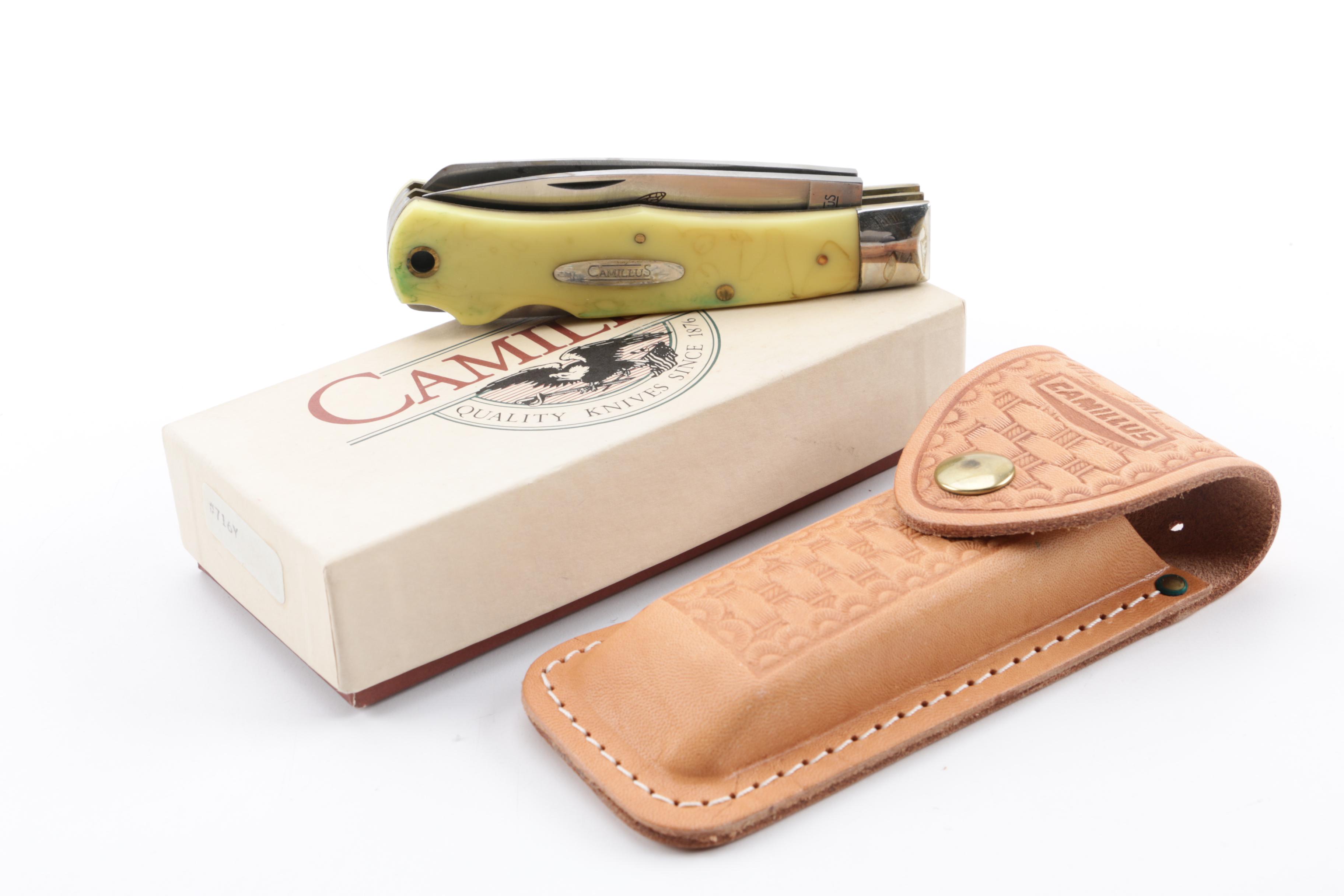 Case Limited Edition NKCA Knife and Camillus Yello-Jaket Knife and Sheath
