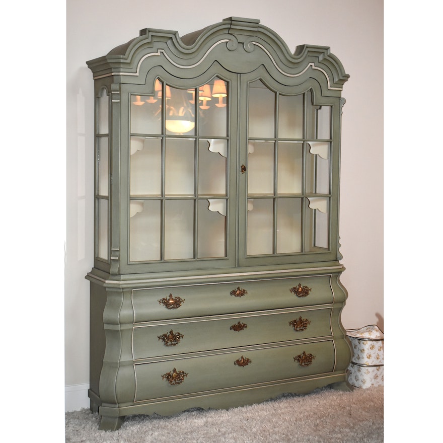 Louis XV Style Painted Wood China Cabinet, 20th Century