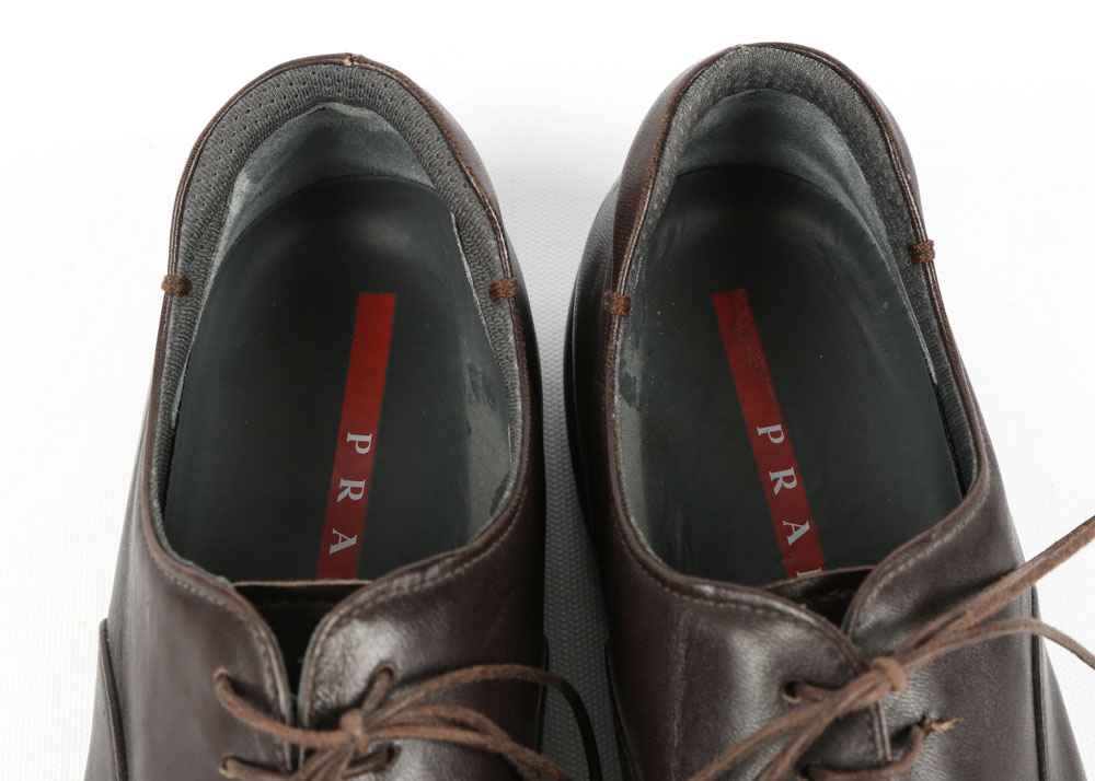 Men's Prada Dark Brown Leather Oxfords