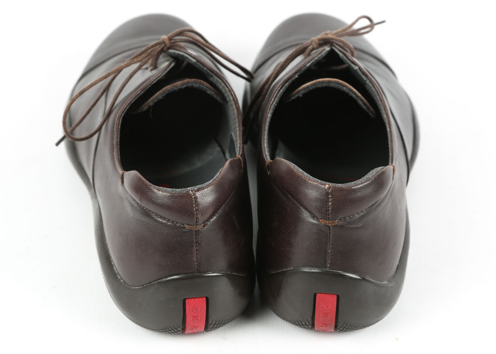 Men's Prada Dark Brown Leather Oxfords