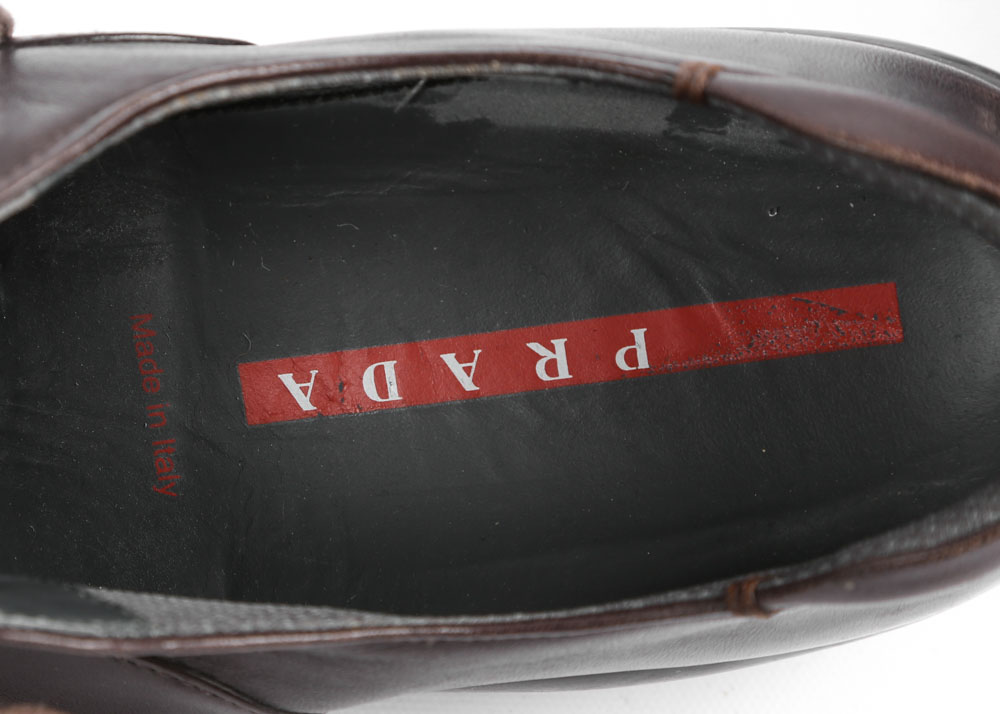 Men's Prada Dark Brown Leather Oxfords