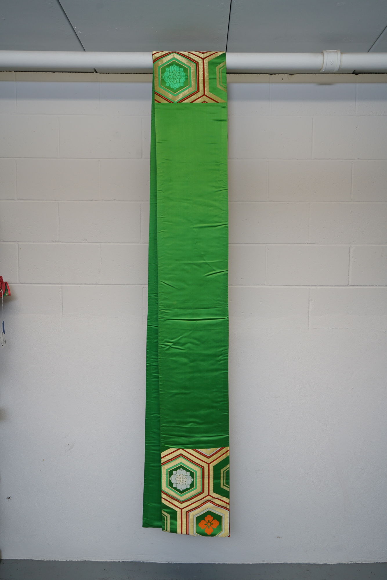 1950 Vintage Silk Satin Brocade Fukuro Obi