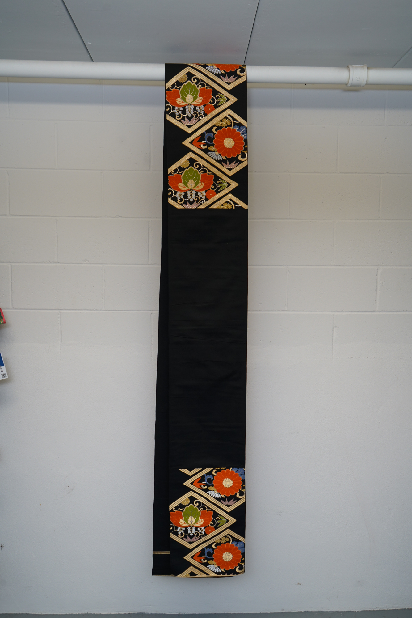 Circa 1930s Vintage Japanese Silk Brocade Fukuro Obi