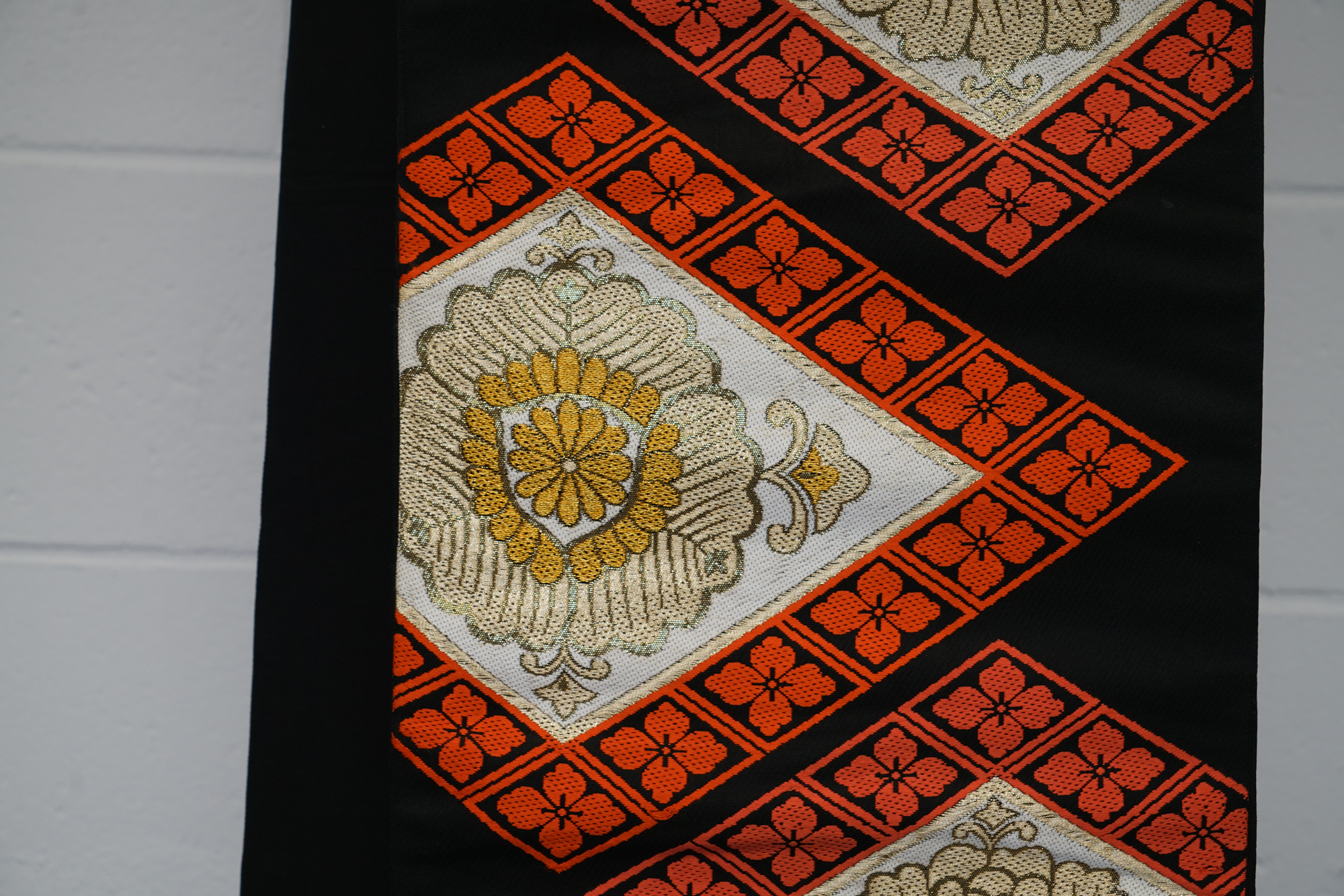 Circa 1940s Vintage Silk Brocade Fukuro Obi