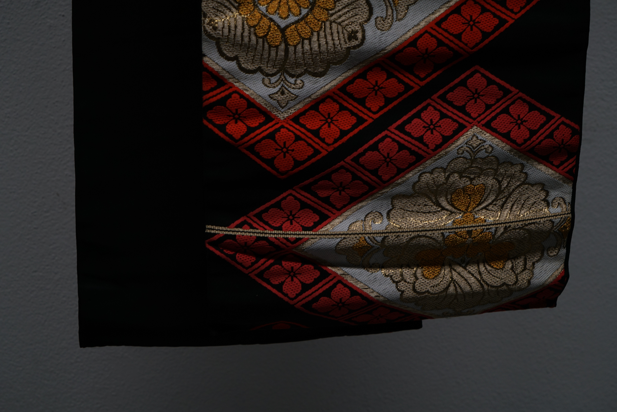 Circa 1940s Vintage Silk Brocade Fukuro Obi