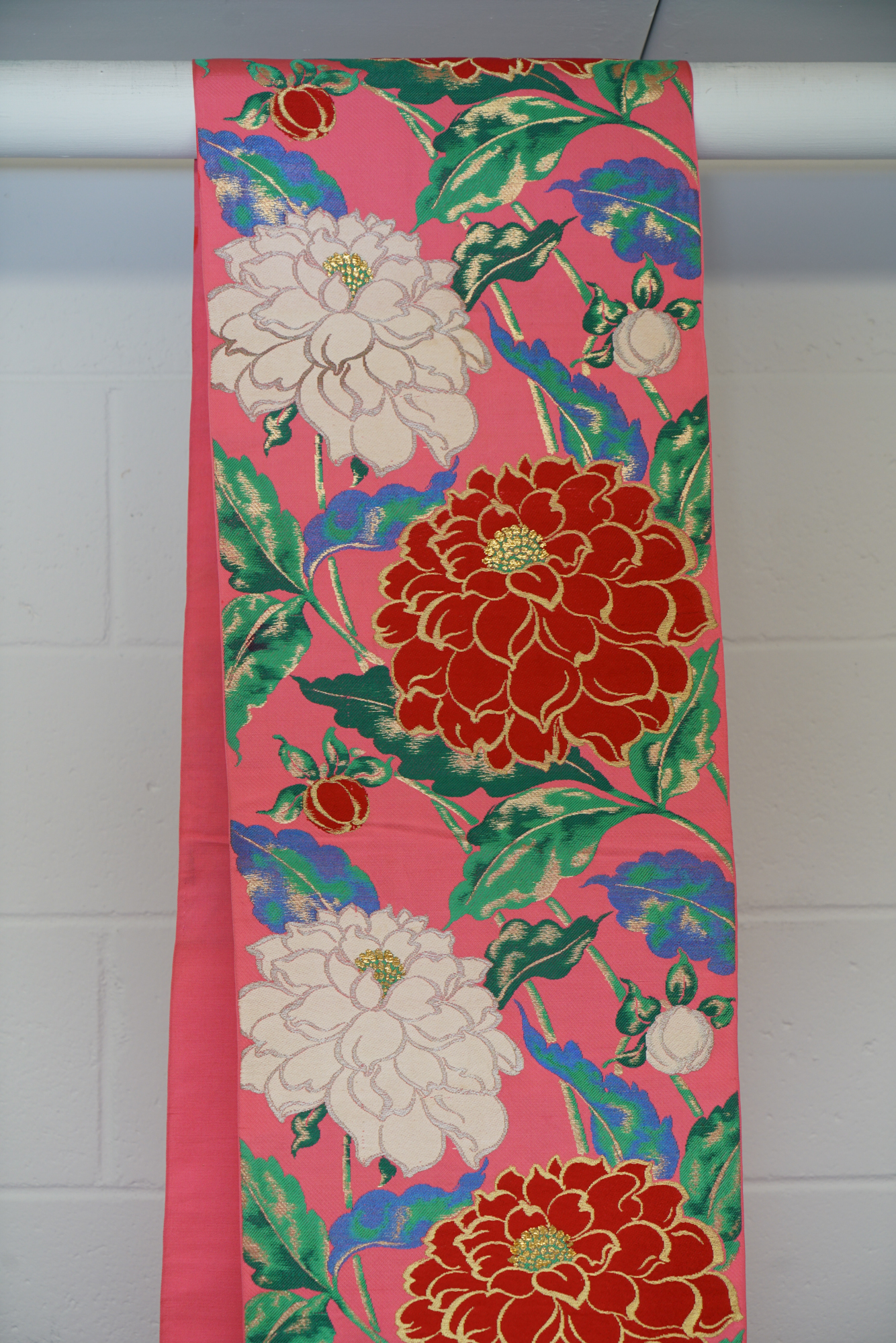 Circa 1930 Vintage Silk Brocade Fukuro Obi