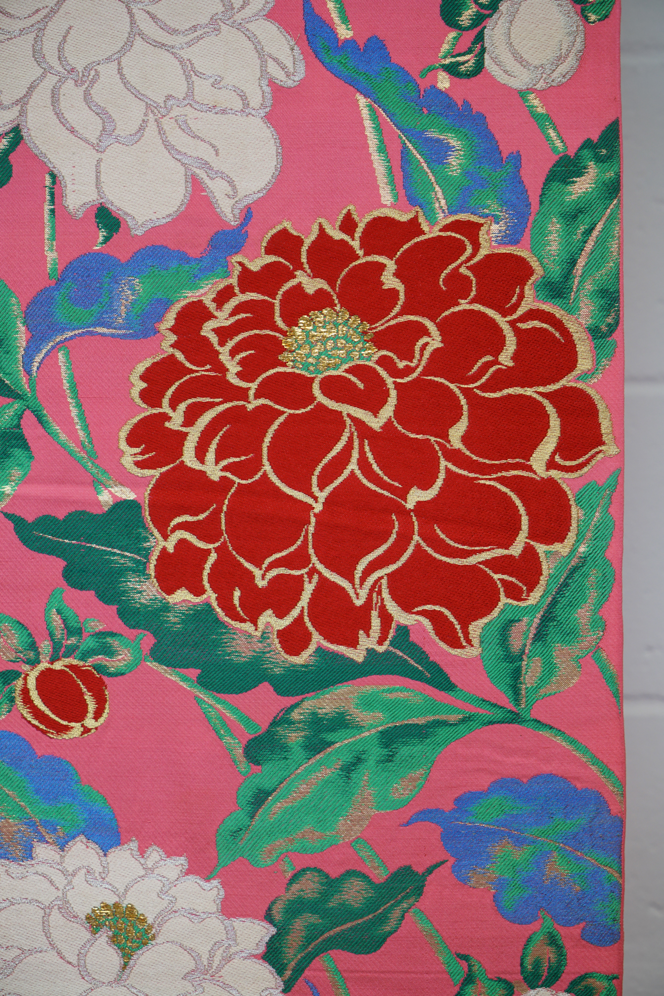 Circa 1930 Vintage Silk Brocade Fukuro Obi