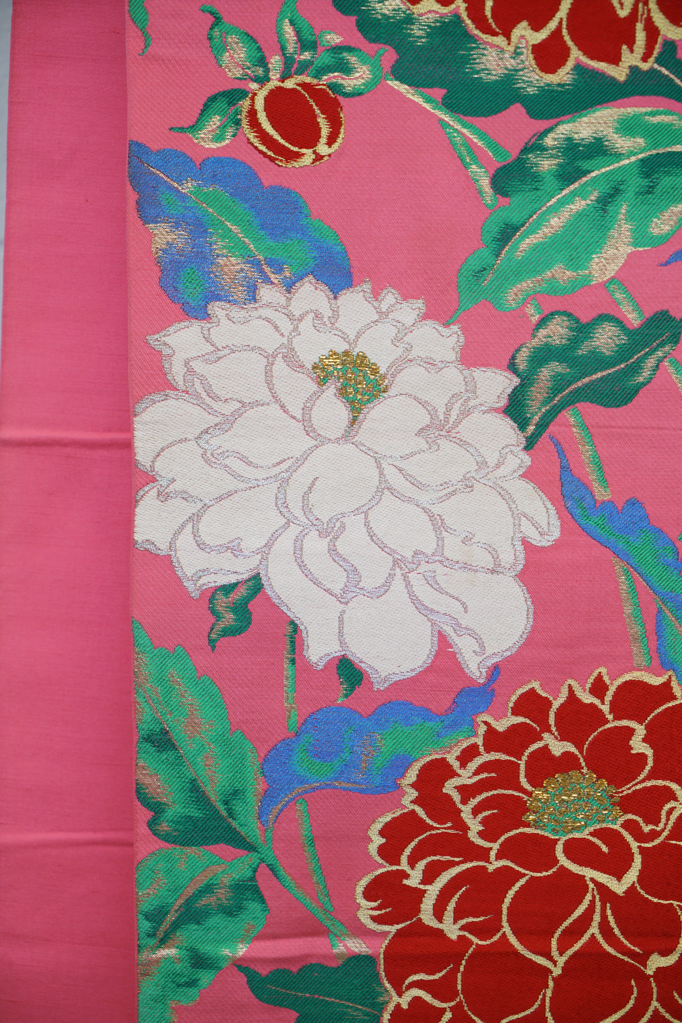 Circa 1930 Vintage Silk Brocade Fukuro Obi