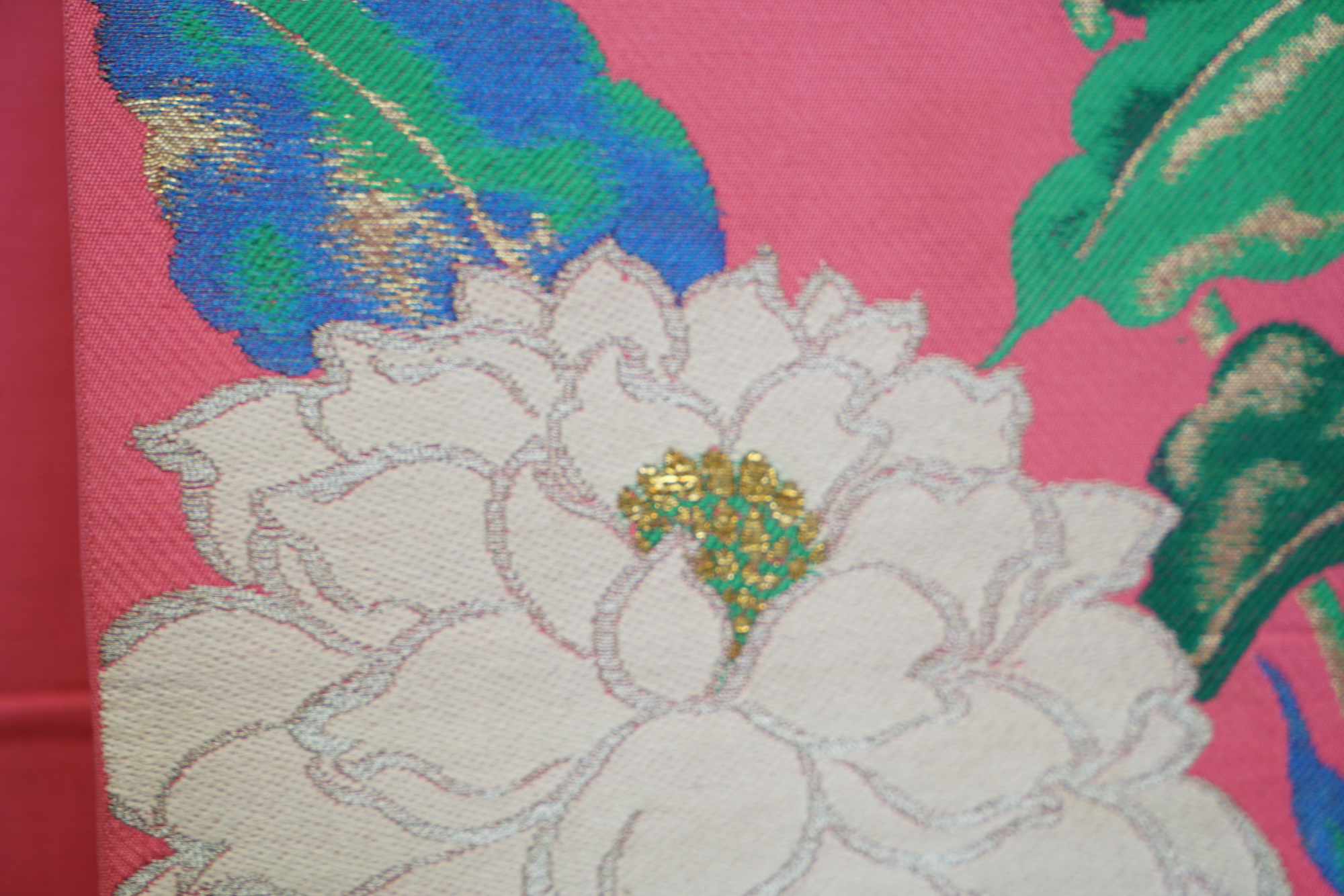 Circa 1930 Vintage Silk Brocade Fukuro Obi