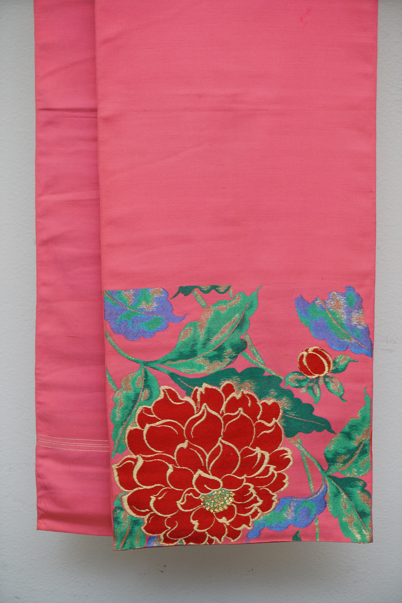 Circa 1930 Vintage Silk Brocade Fukuro Obi