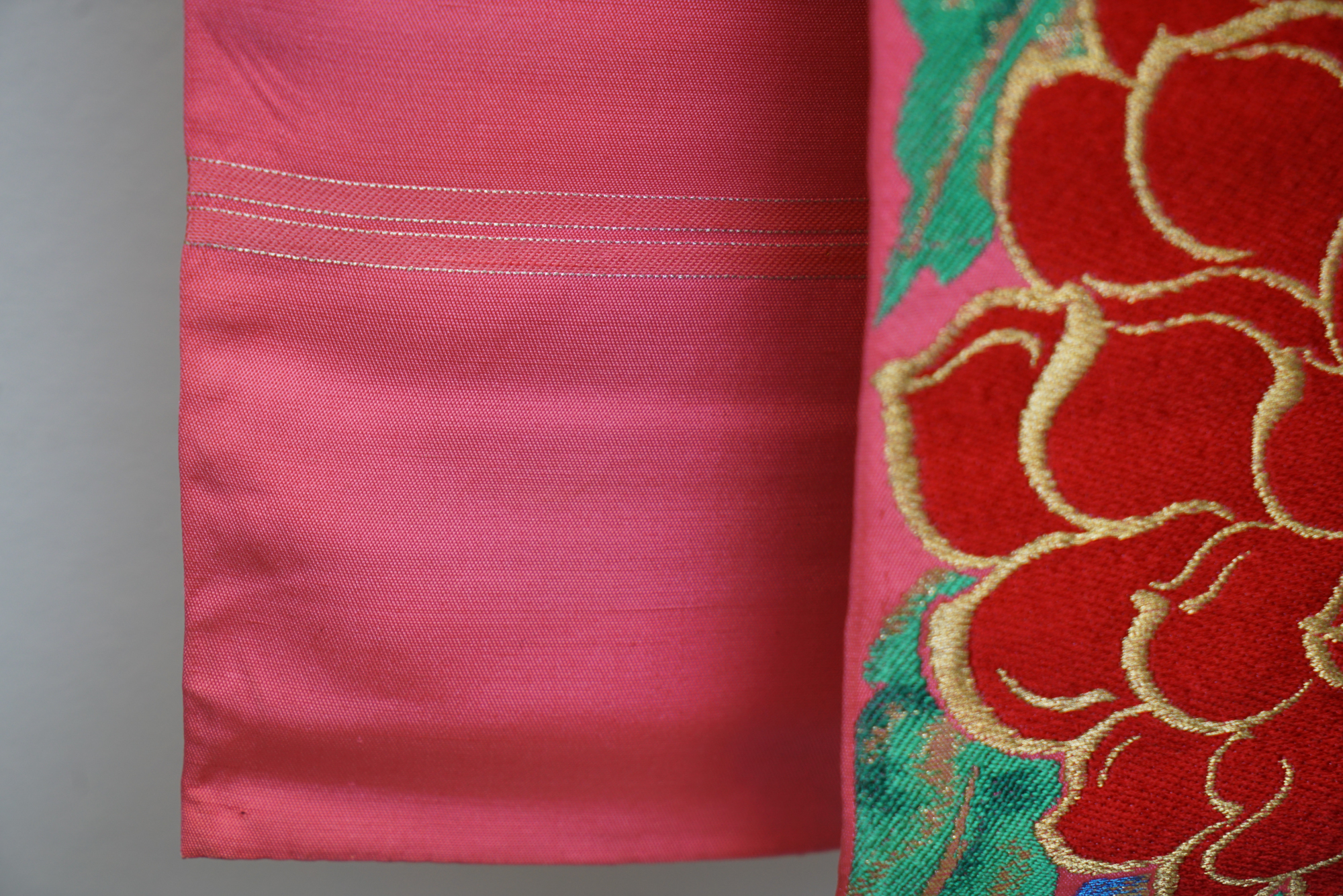 Circa 1930 Vintage Silk Brocade Fukuro Obi