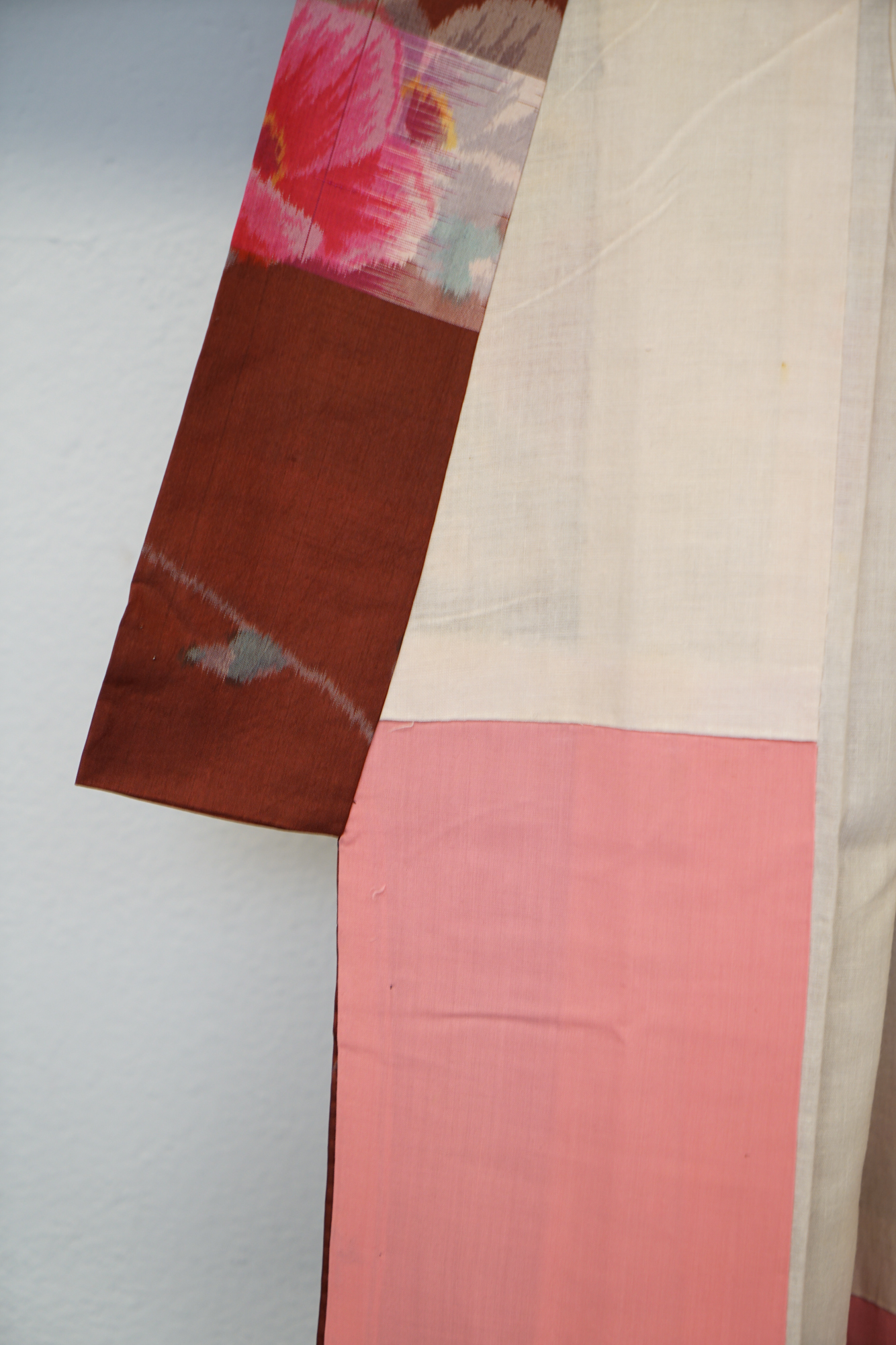 Circa 1880 Antique Handwoven Kasuri Ikat Silk Kosode Kimono