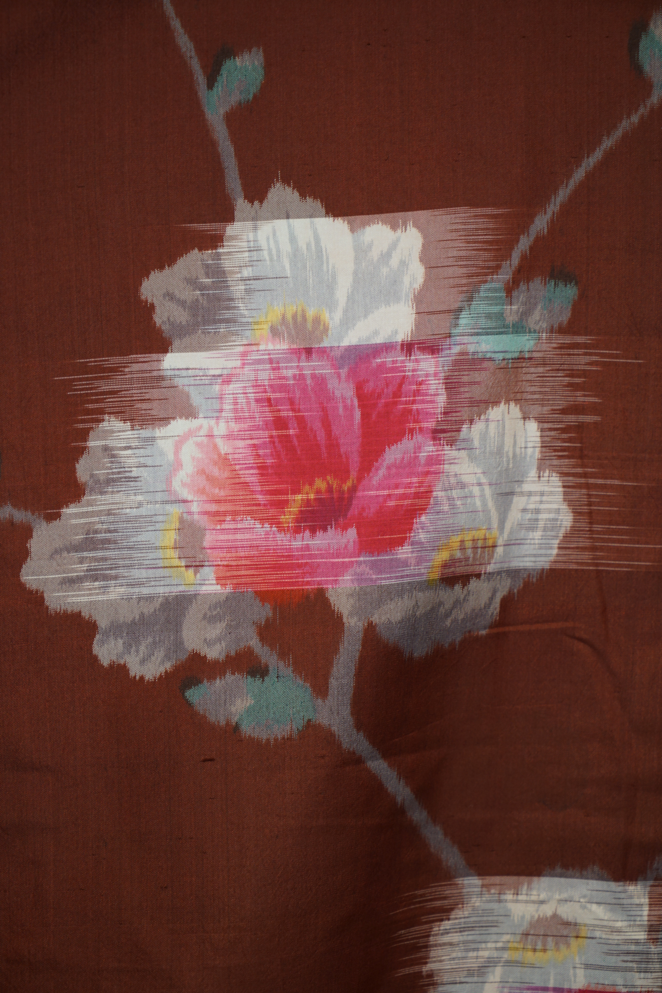 Circa 1880 Antique Handwoven Kasuri Ikat Silk Kosode Kimono