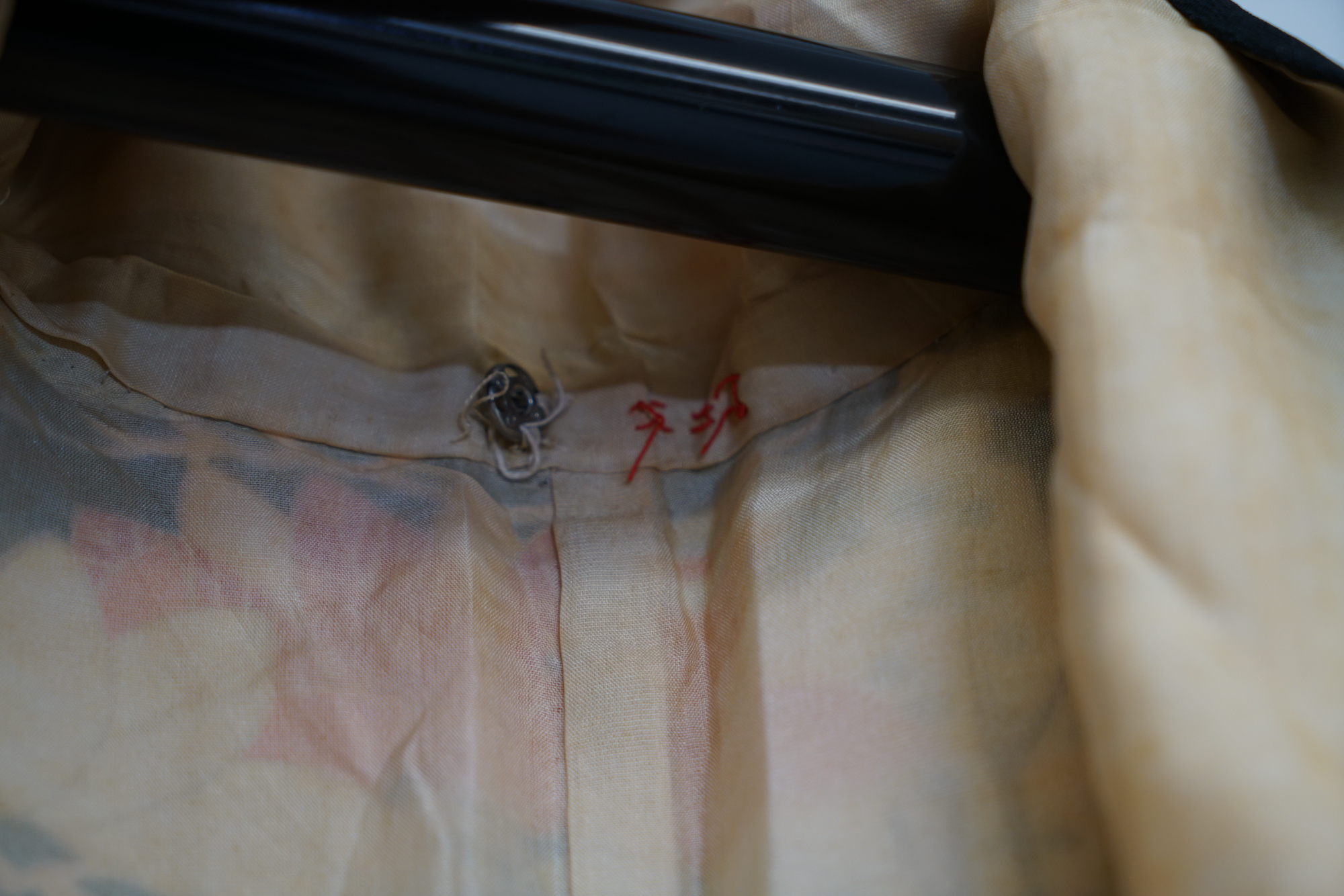 Circa 1900s Antique Handwoven Silk Crepe Formal Crested Furisode Kimono